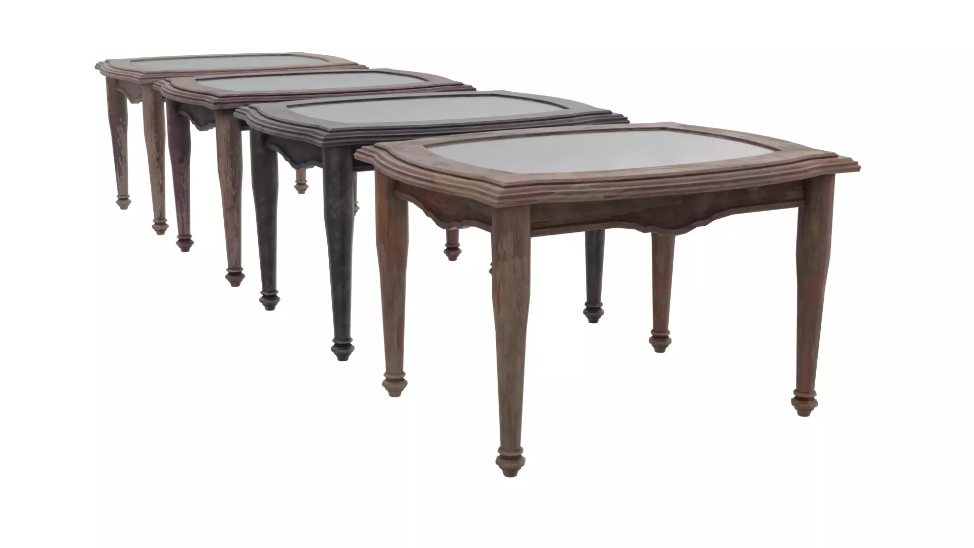 Tall Glass Side Table Low-poly 3D model_0