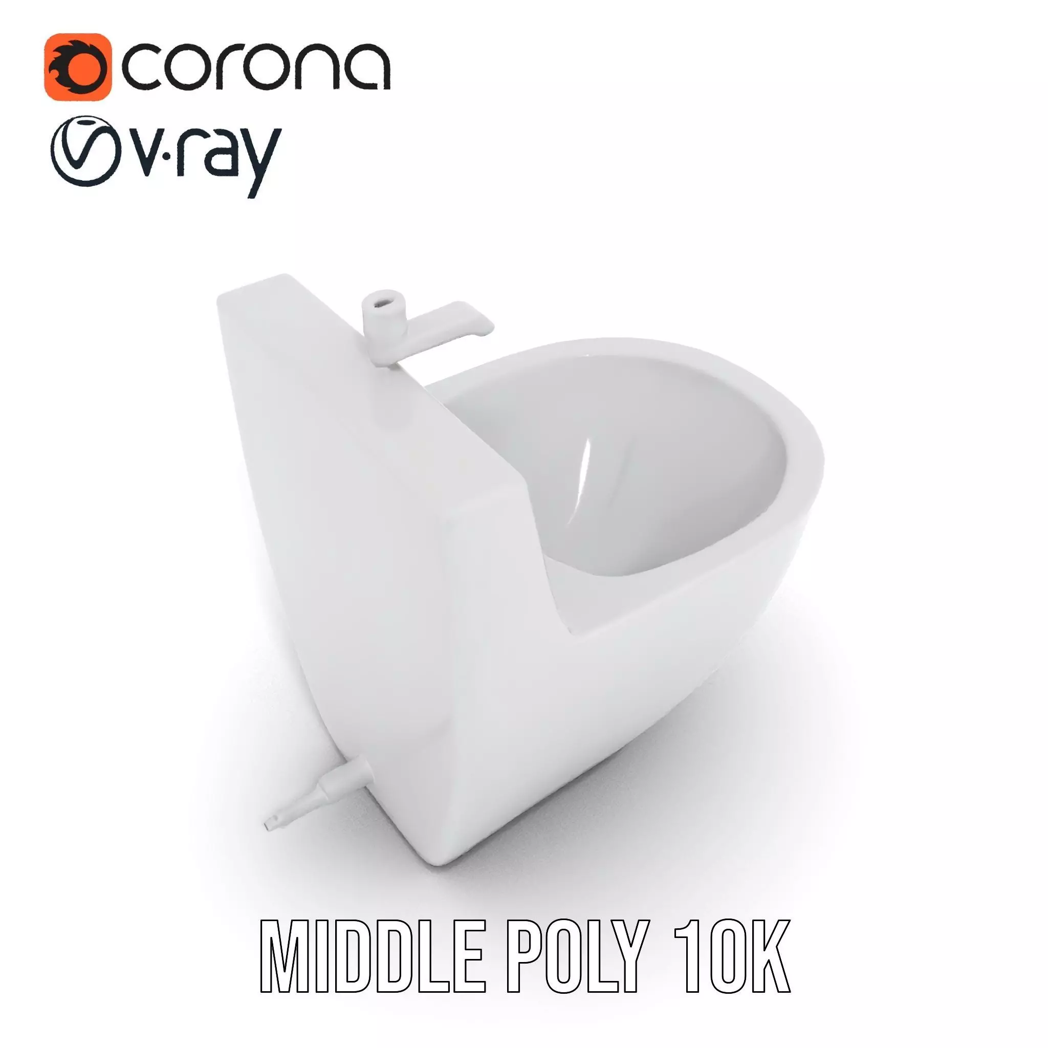 Modern White Bidet model pack Low-poly 3D model_6