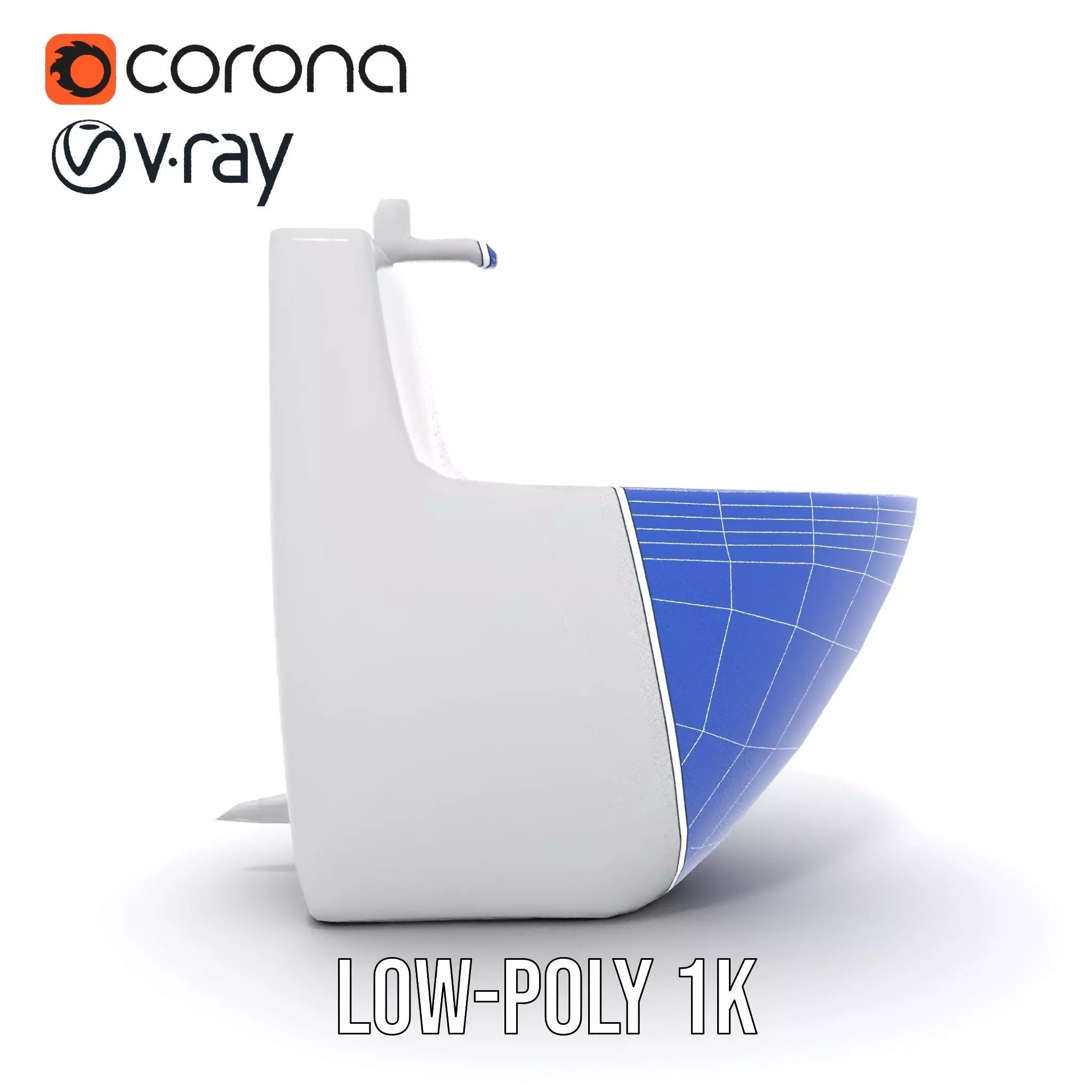 Modern White Bidet model pack Low-poly 3D model_26