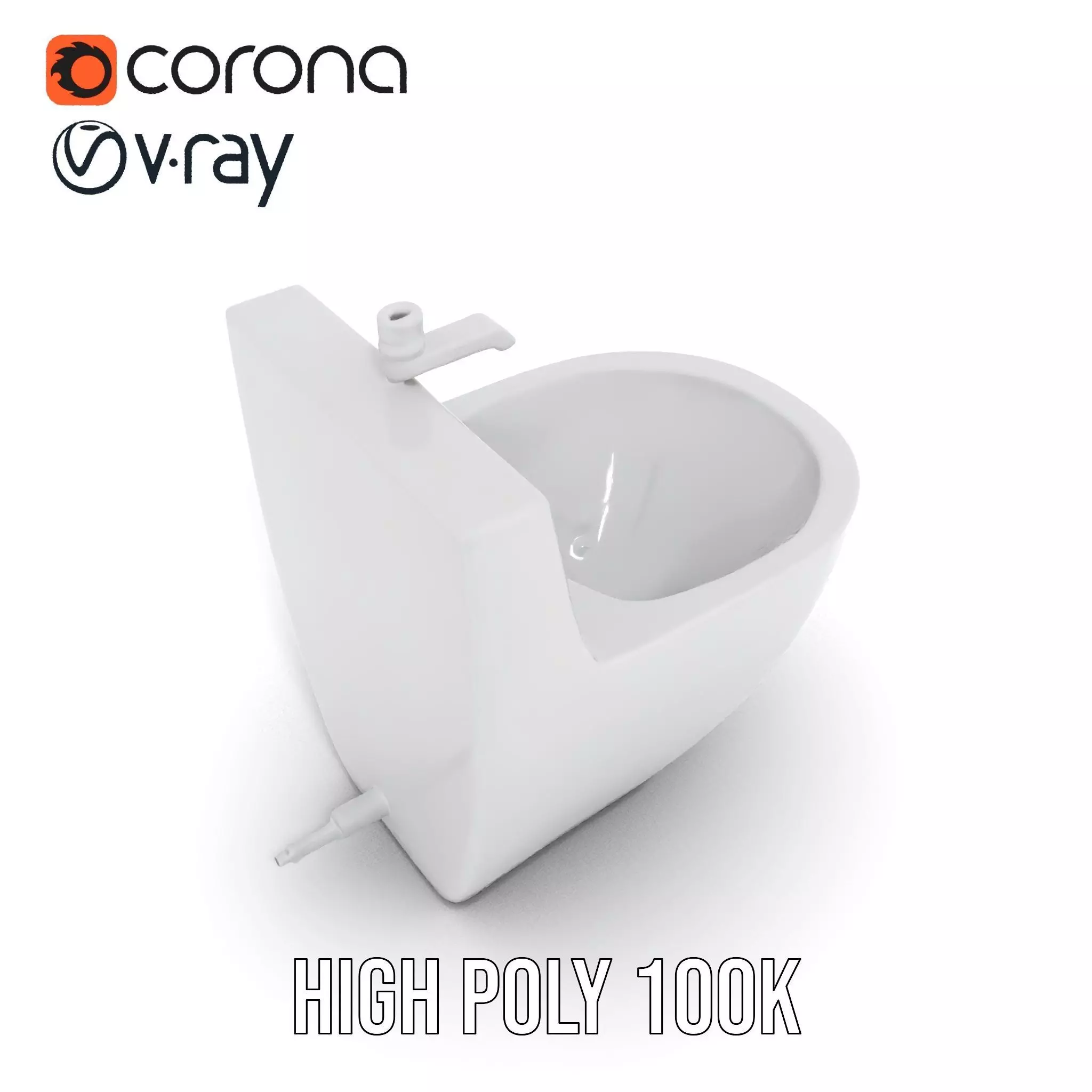 Modern White Bidet model pack Low-poly 3D model_27