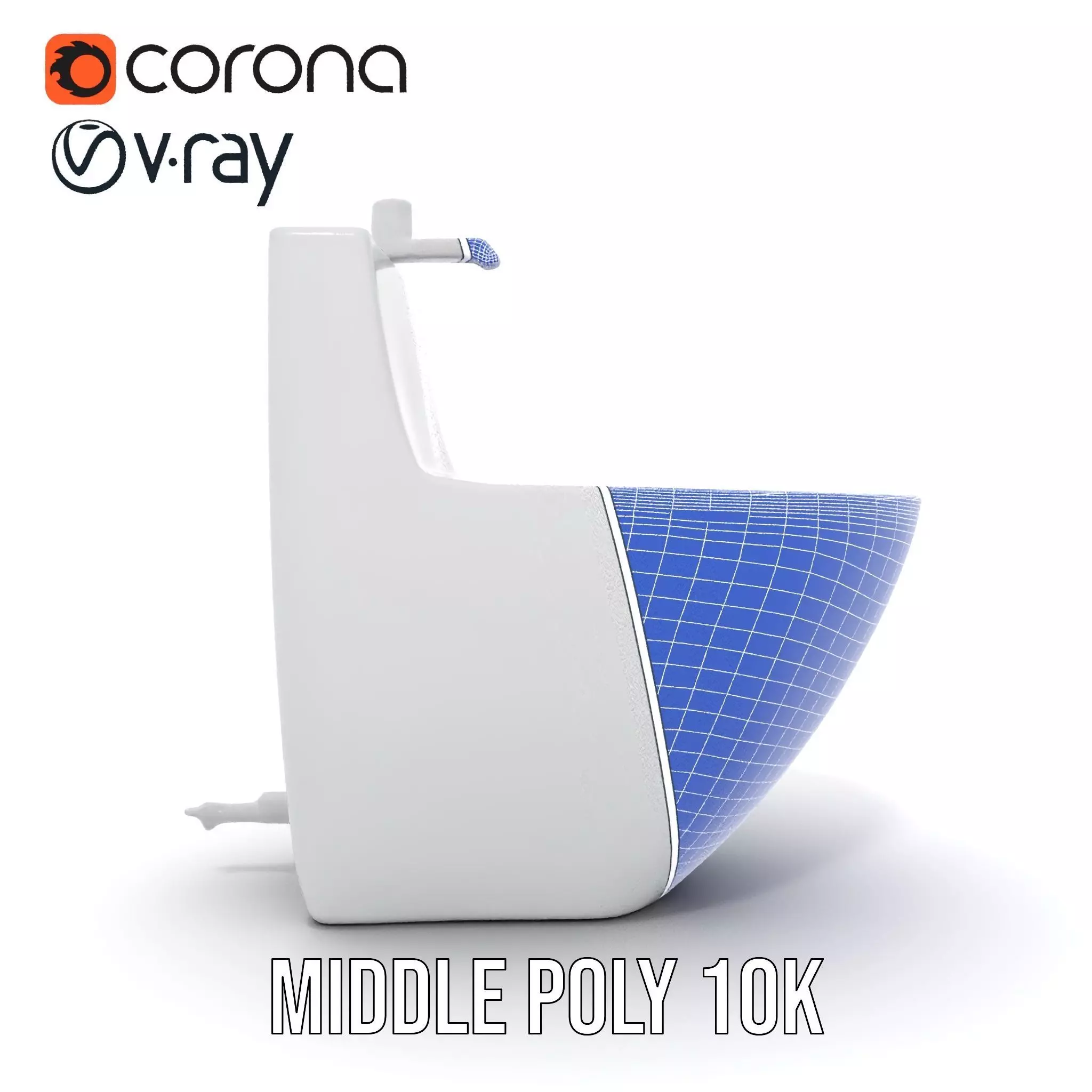 Modern White Bidet model pack Low-poly 3D model_31