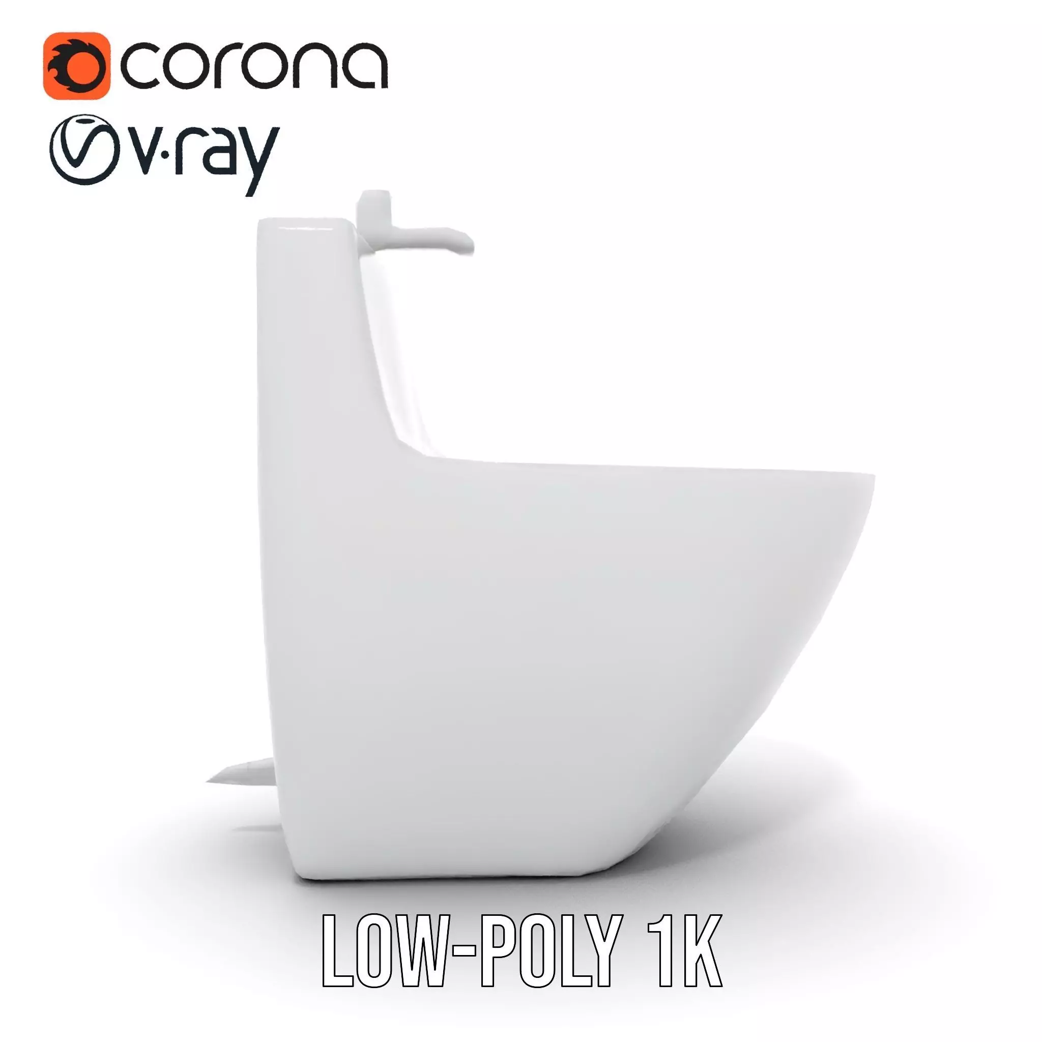 Modern White Bidet model pack Low-poly 3D model_15