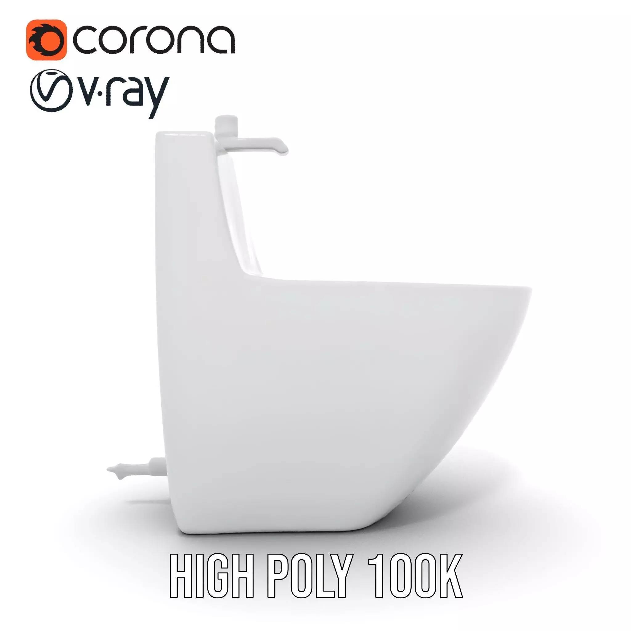 Modern White Bidet model pack Low-poly 3D model_33