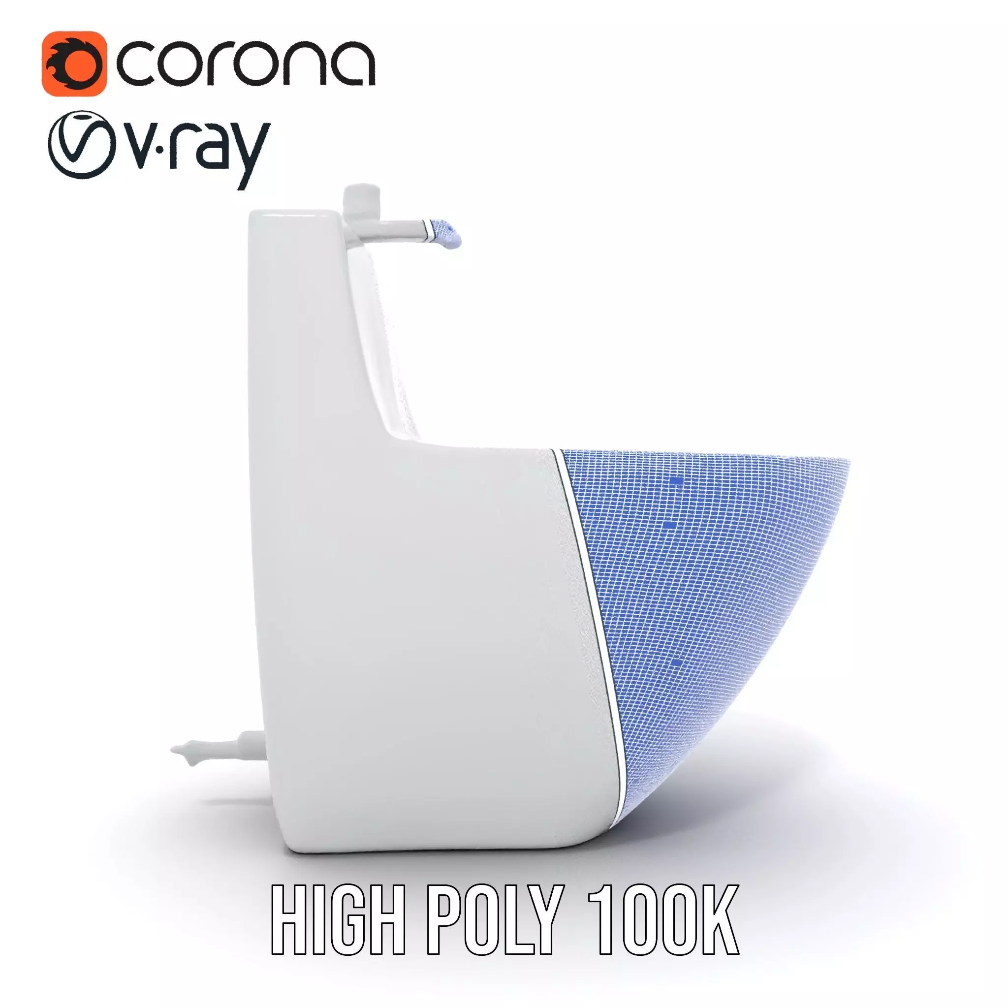 Modern White Bidet model pack Low-poly 3D model_35