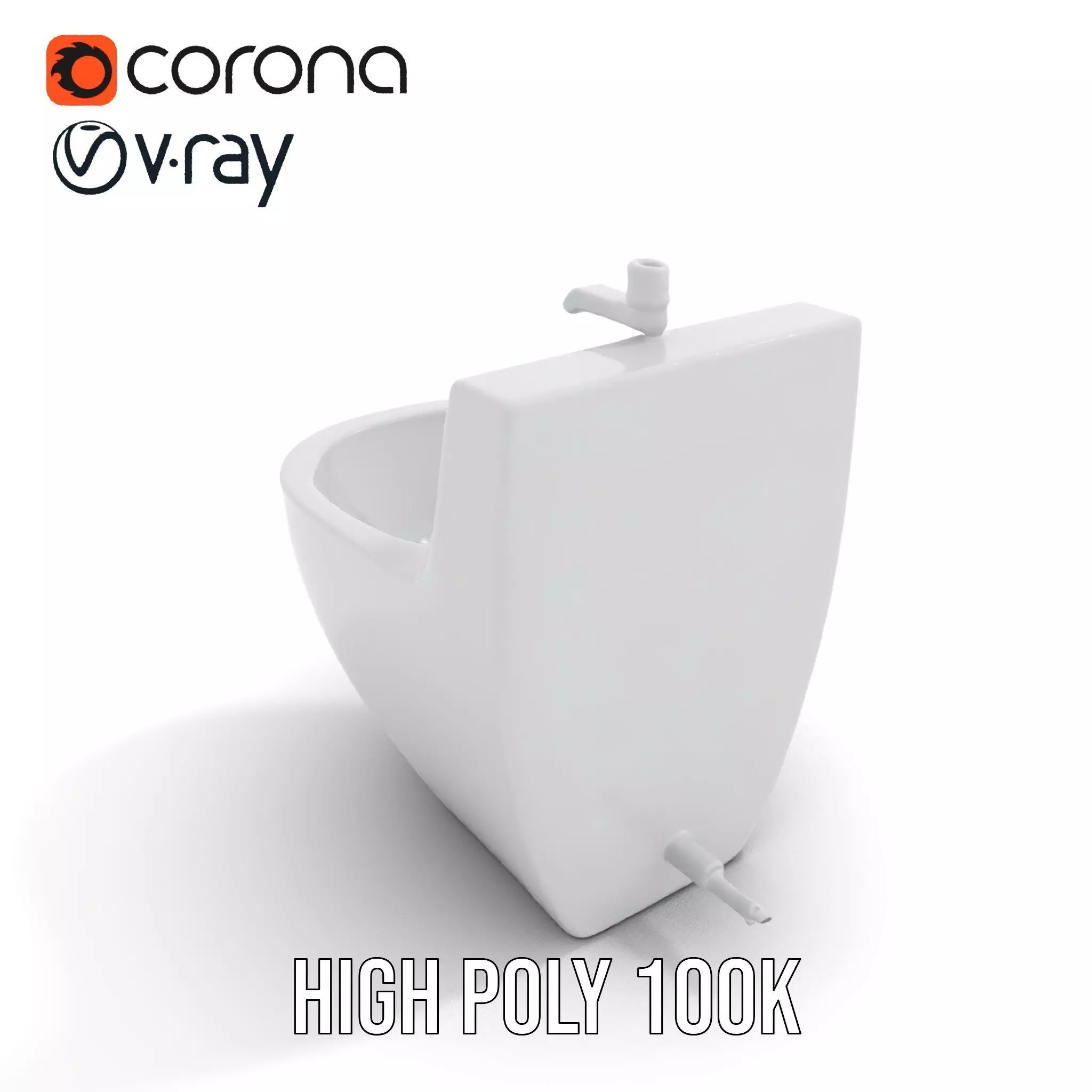 Modern White Bidet model pack Low-poly 3D model_18