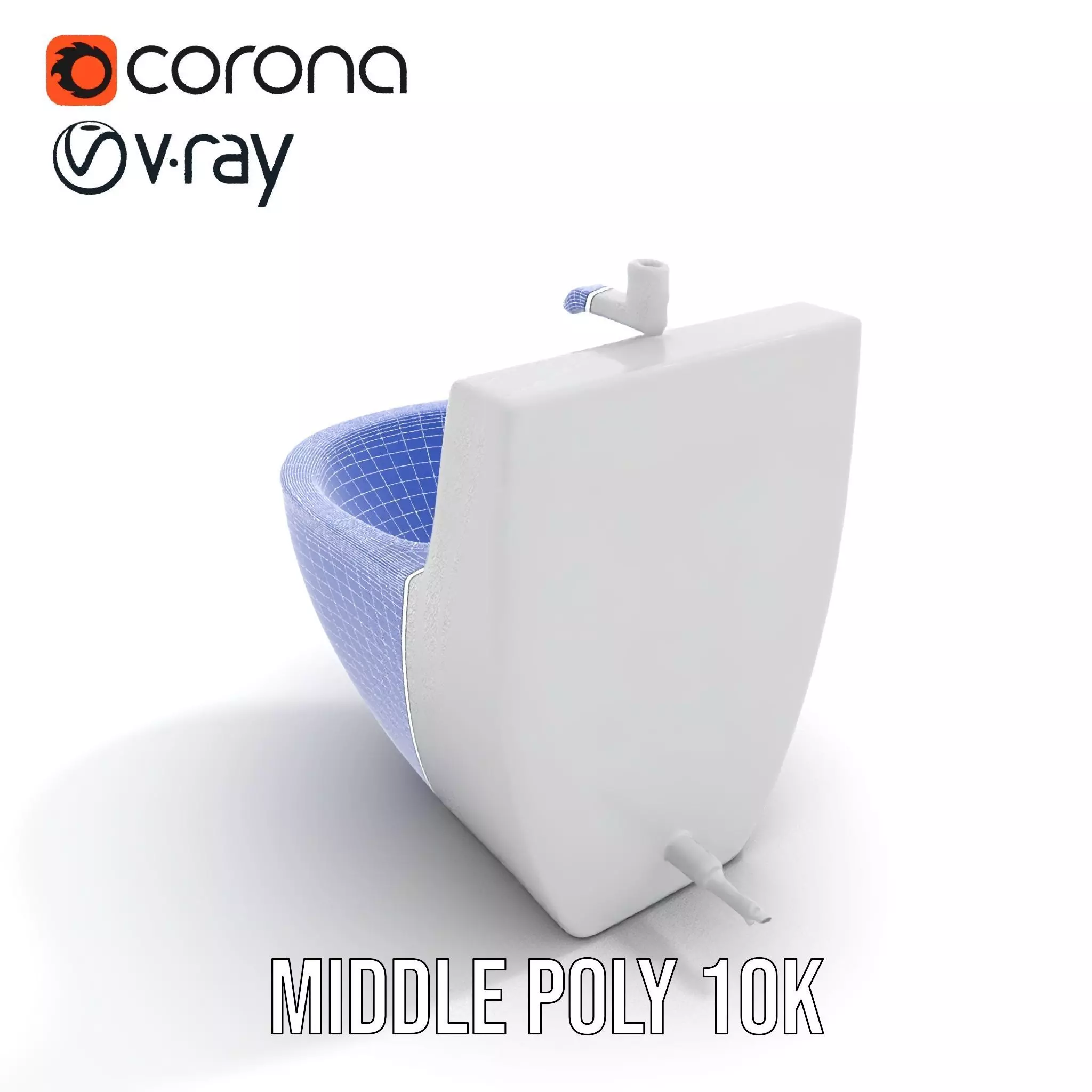 Modern White Bidet model pack Low-poly 3D model_19