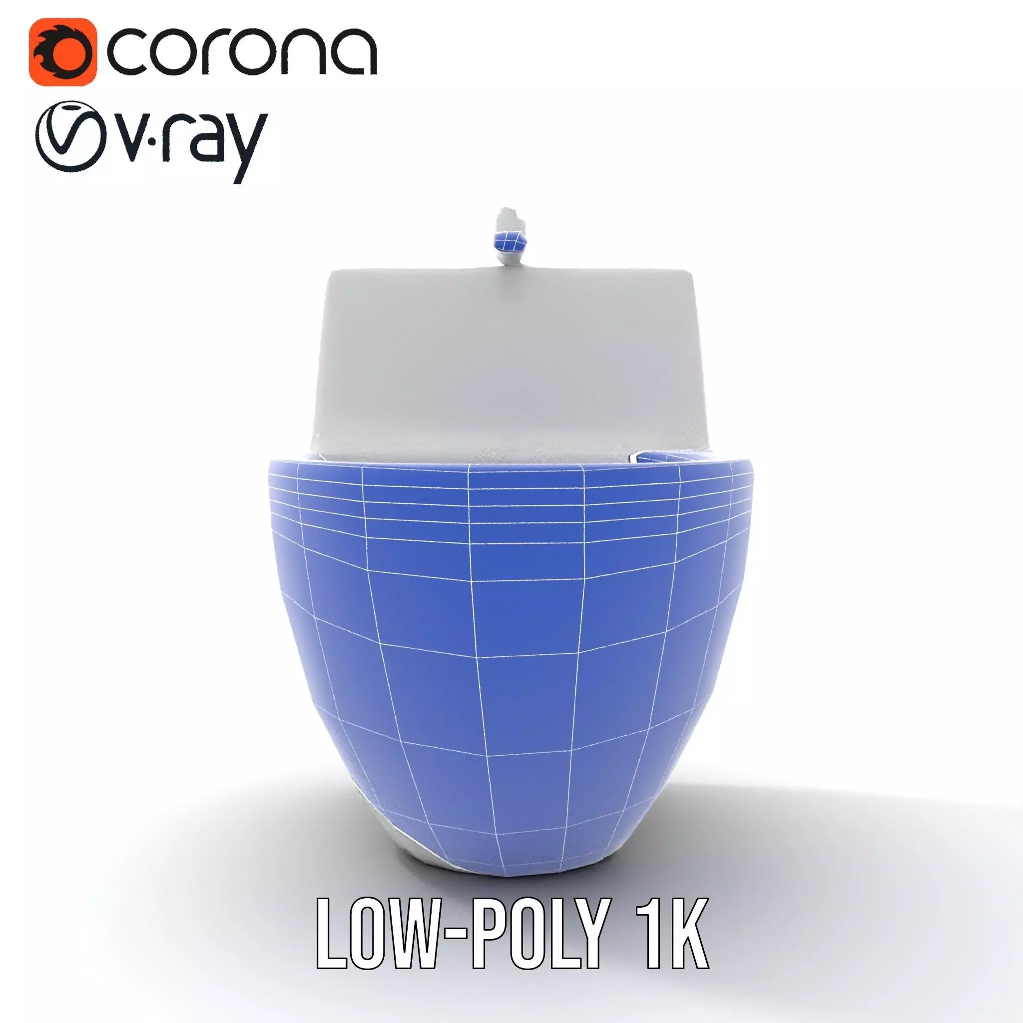 Modern White Bidet model pack Low-poly 3D model_32