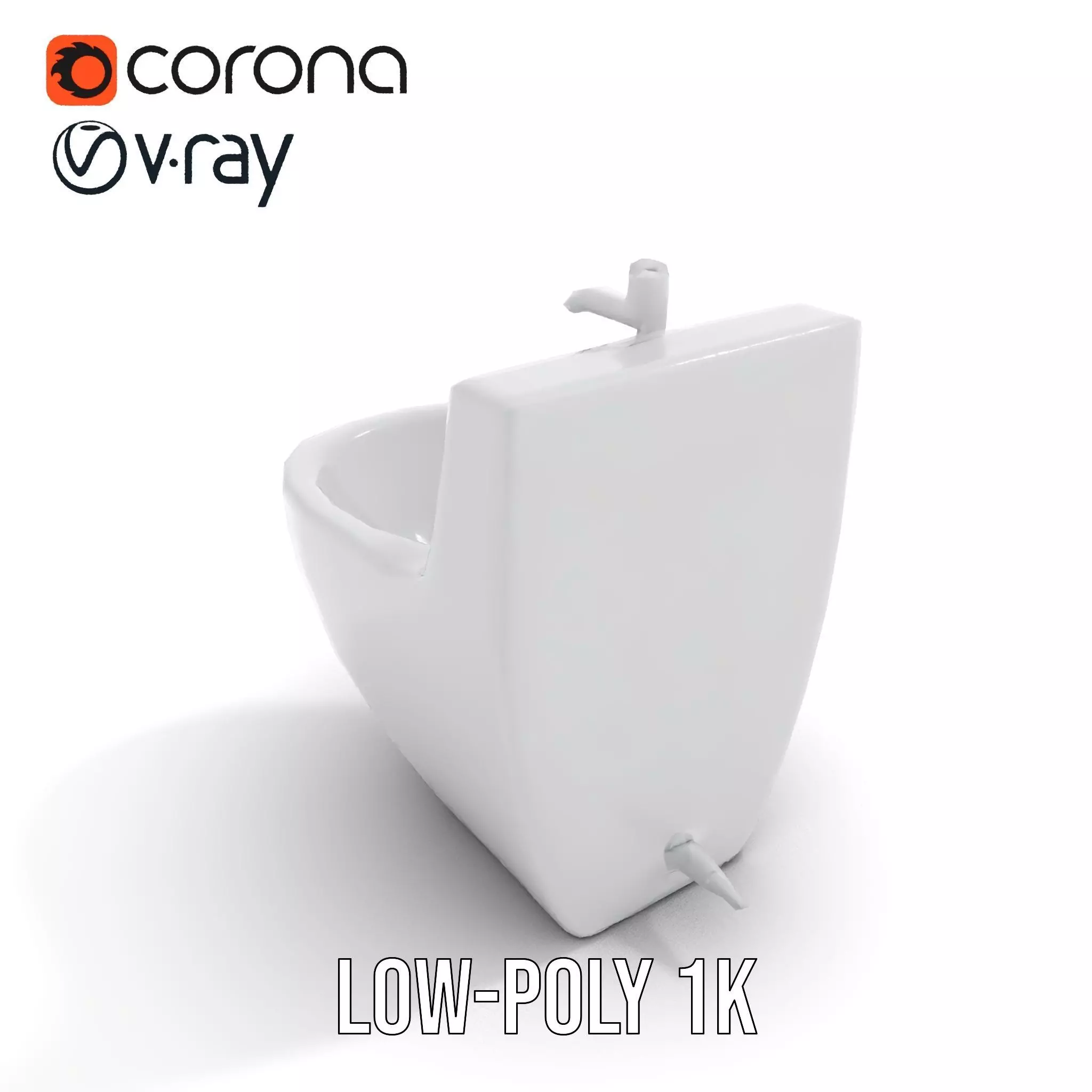 Modern White Bidet model pack Low-poly 3D model_8