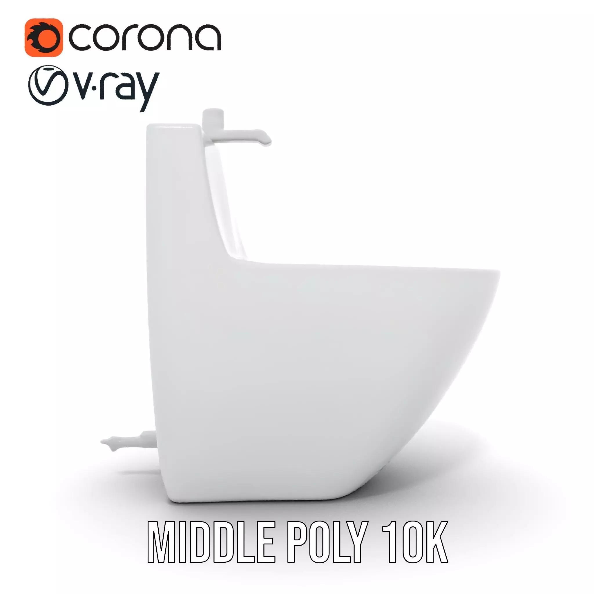 Modern White Bidet model pack Low-poly 3D model_25