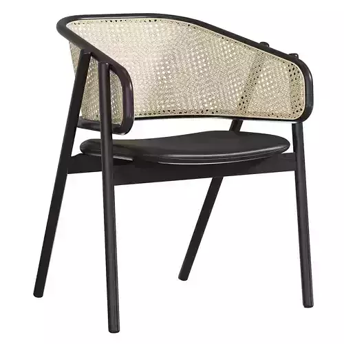 Japandi Black Rattan Dining Chair