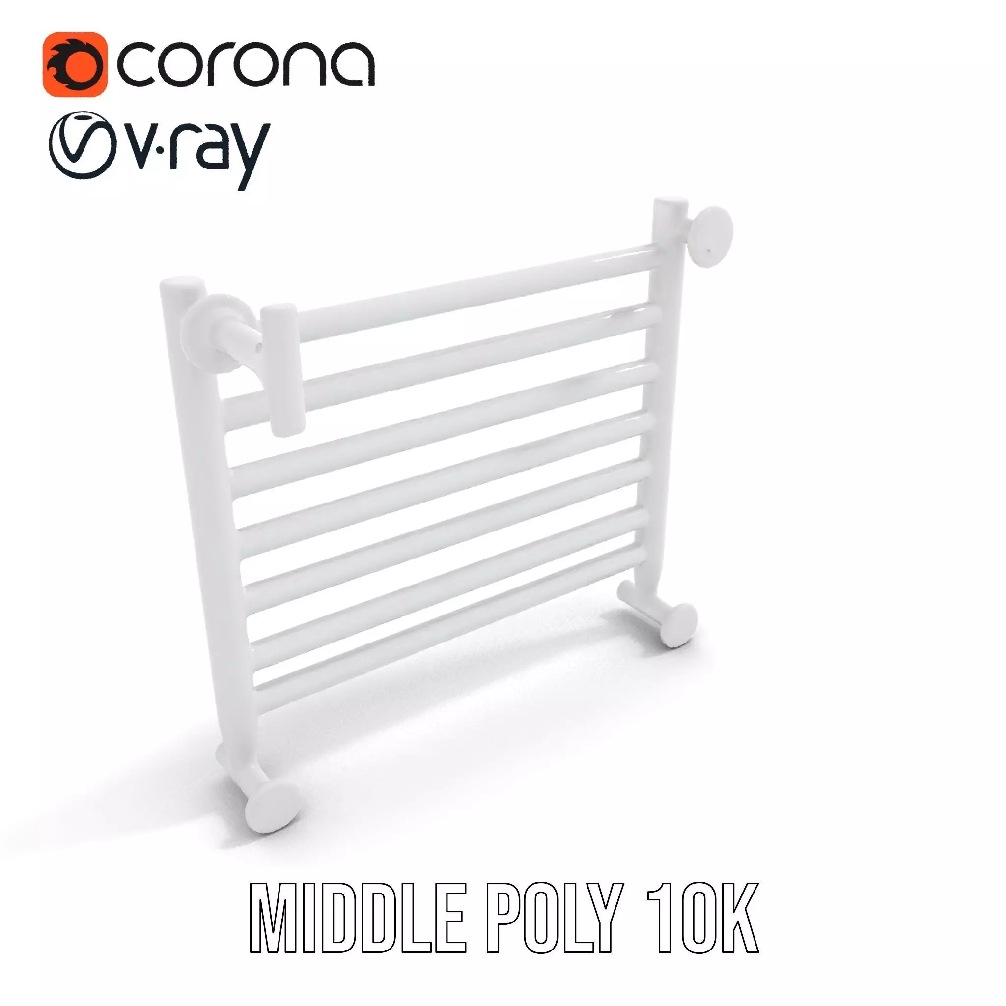 Chrome Towel Radiator model pack Low-poly 3D model_6