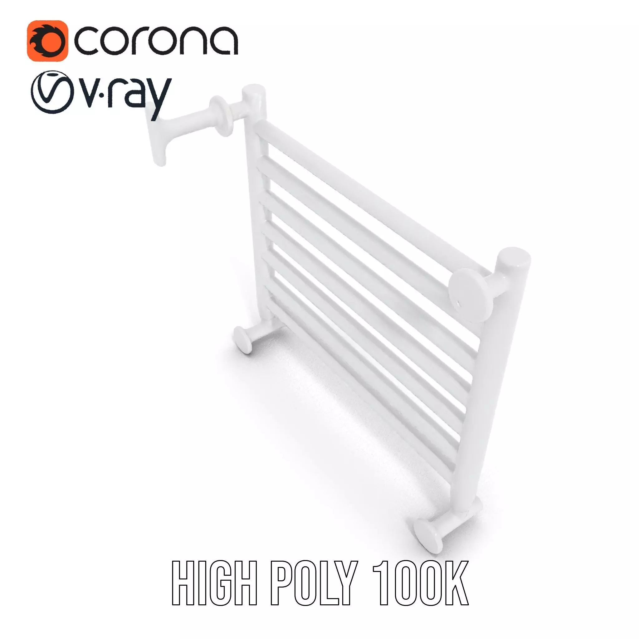 Chrome Towel Radiator model pack Low-poly 3D model_16