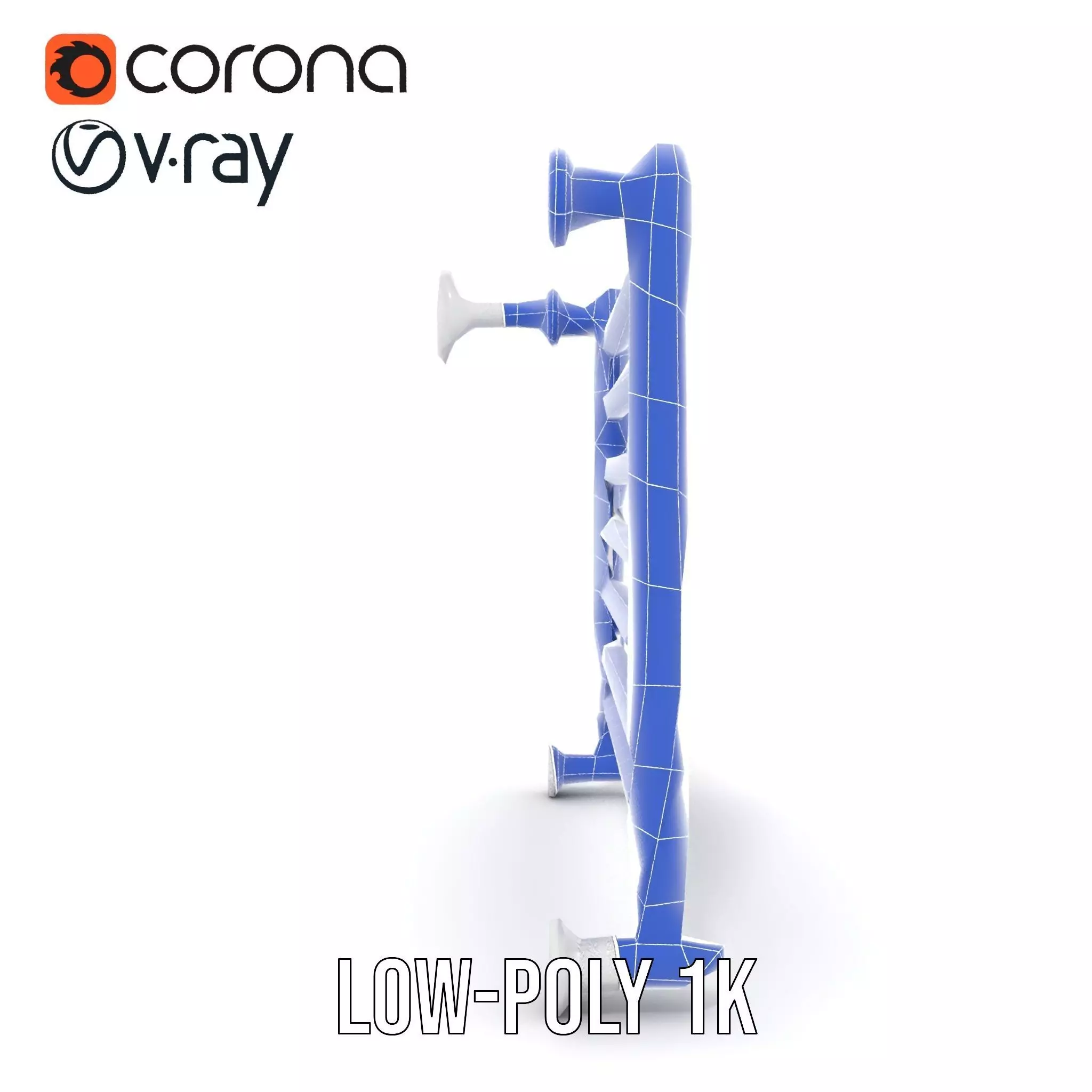 Chrome Towel Radiator model pack Low-poly 3D model_29