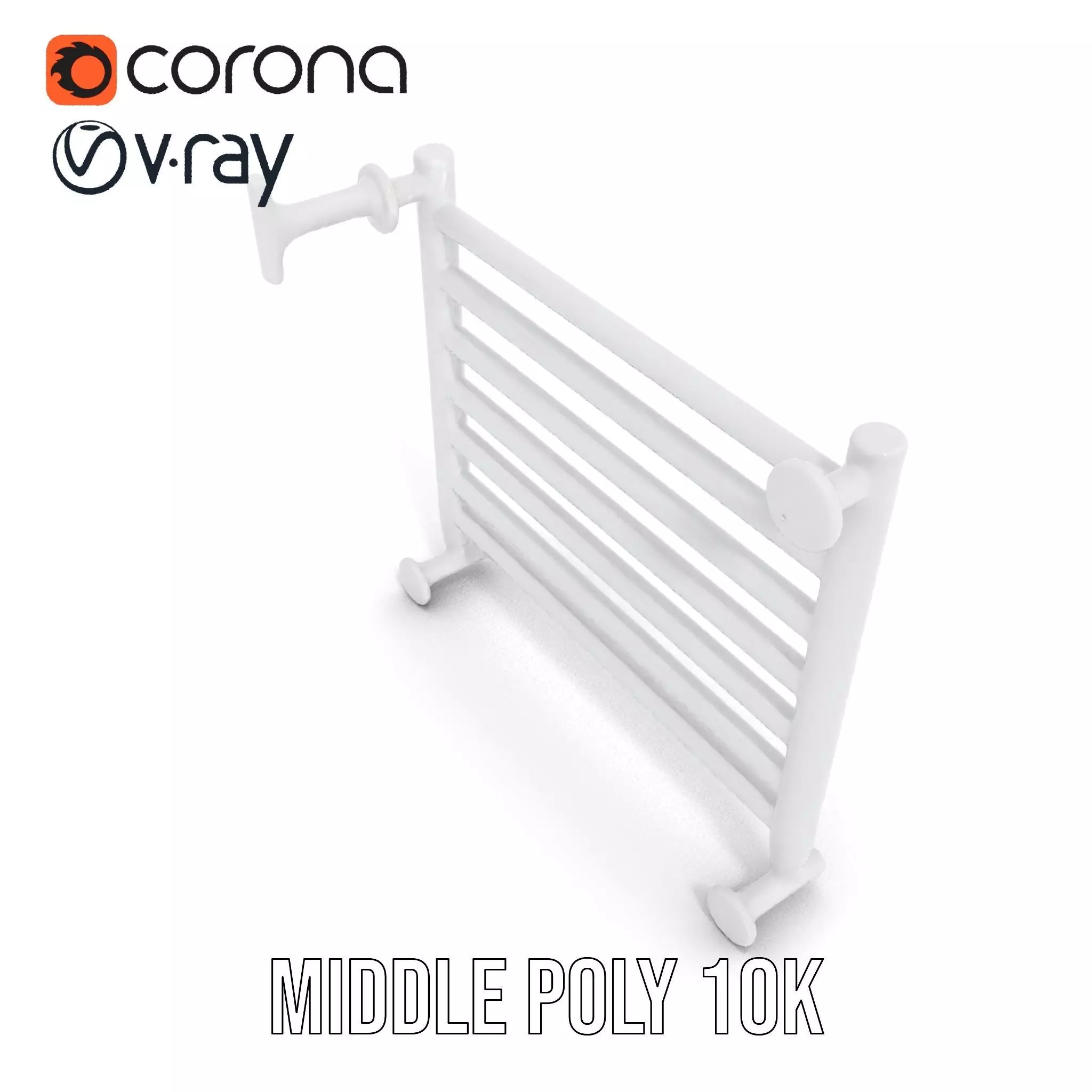 Chrome Towel Radiator model pack Low-poly 3D model_20