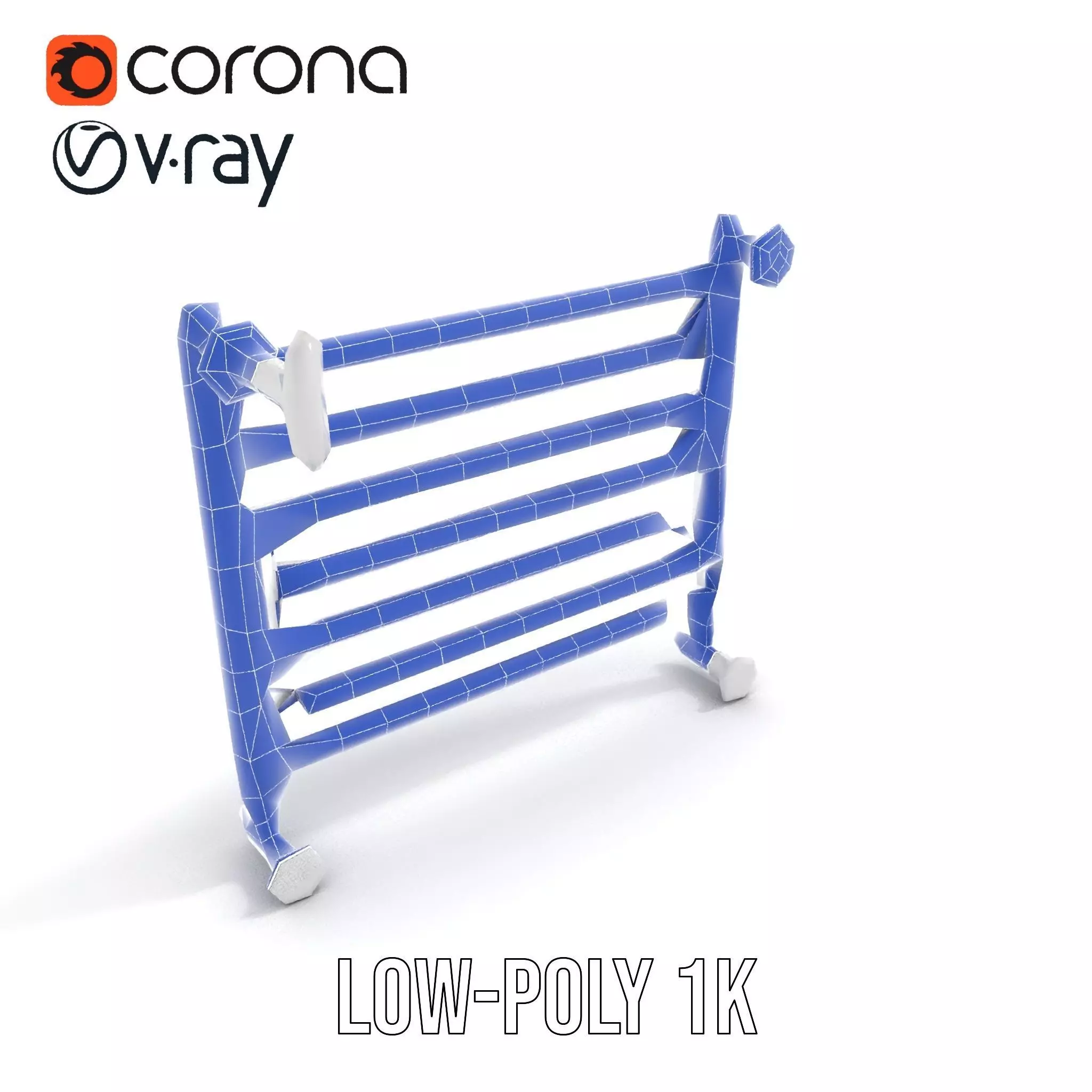 Chrome Towel Radiator model pack Low-poly 3D model_23