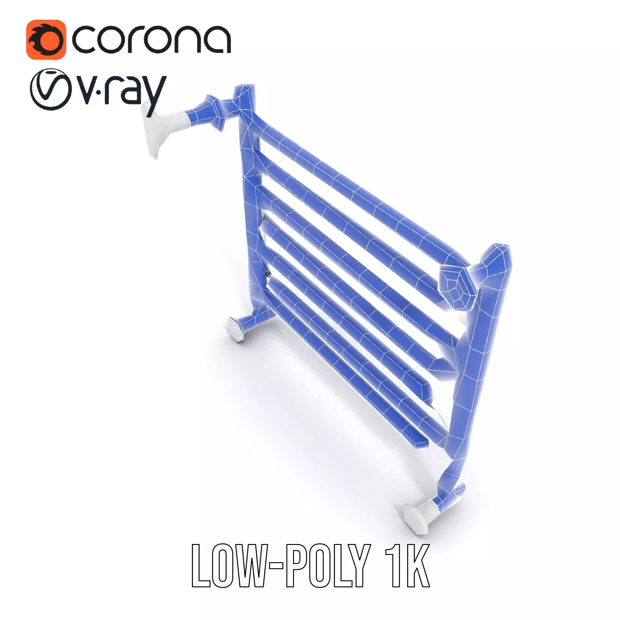 Chrome Towel Radiator model pack Low-poly 3D model_13