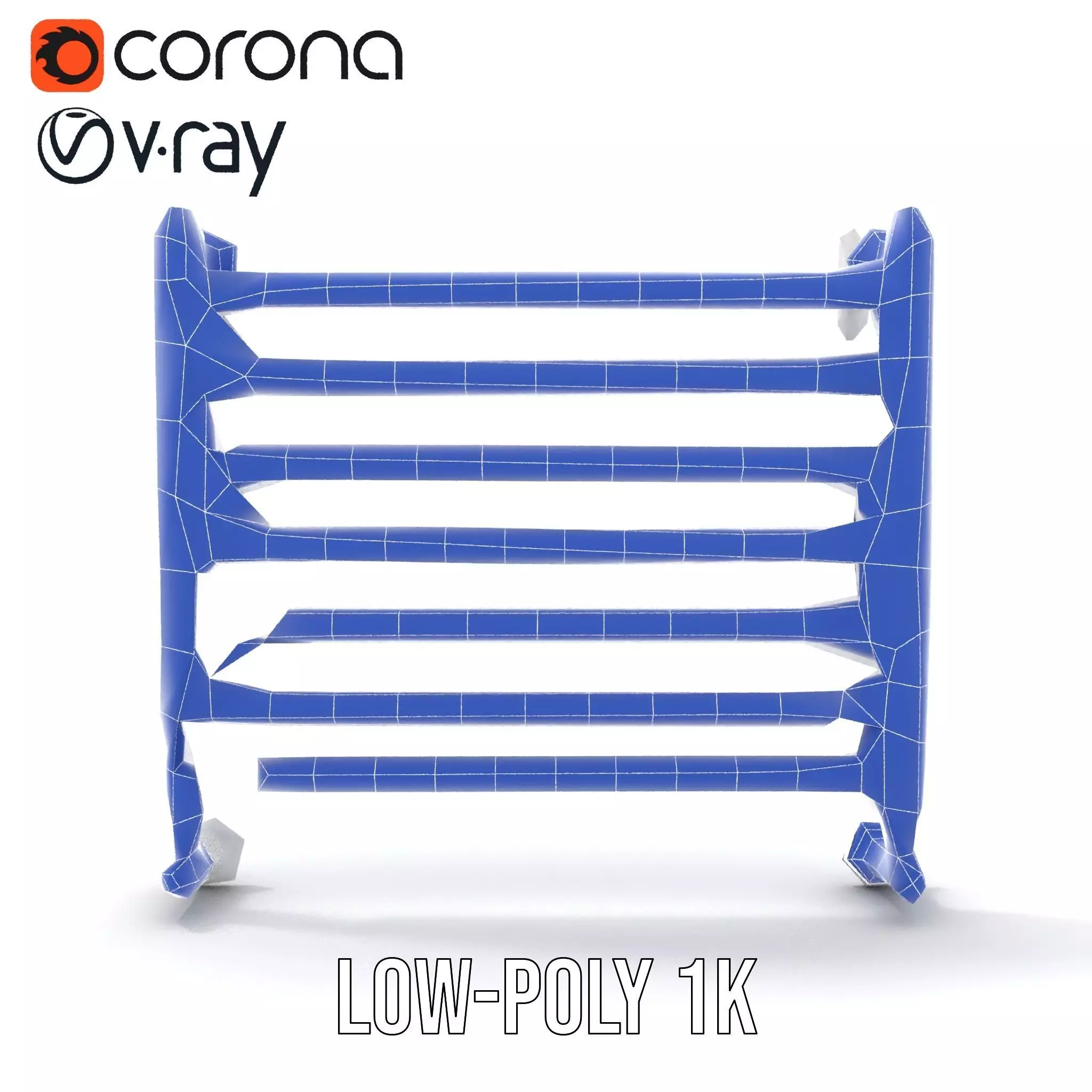 Chrome Towel Radiator model pack Low-poly 3D model_32