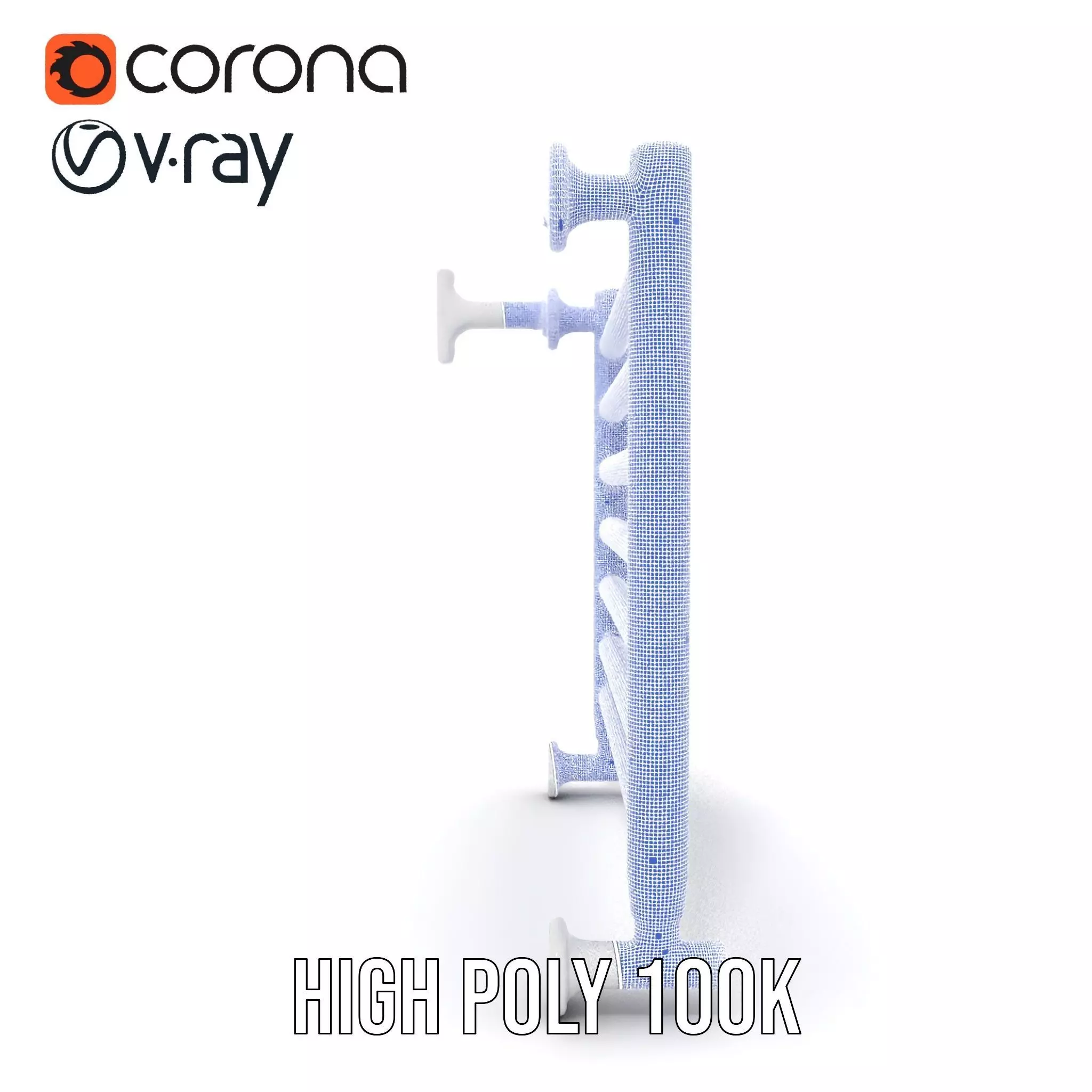 Chrome Towel Radiator model pack Low-poly 3D model_27