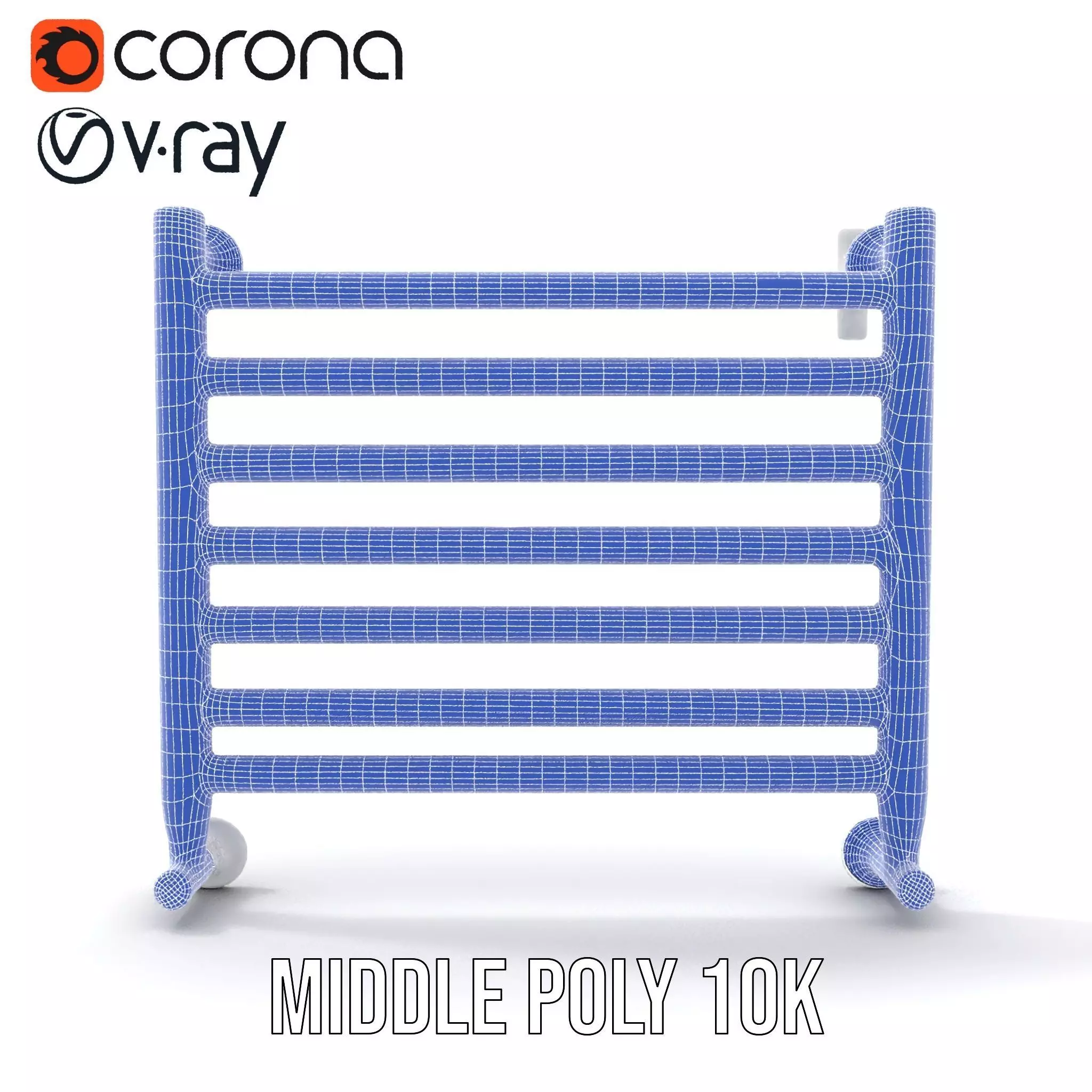 Chrome Towel Radiator model pack Low-poly 3D model_28