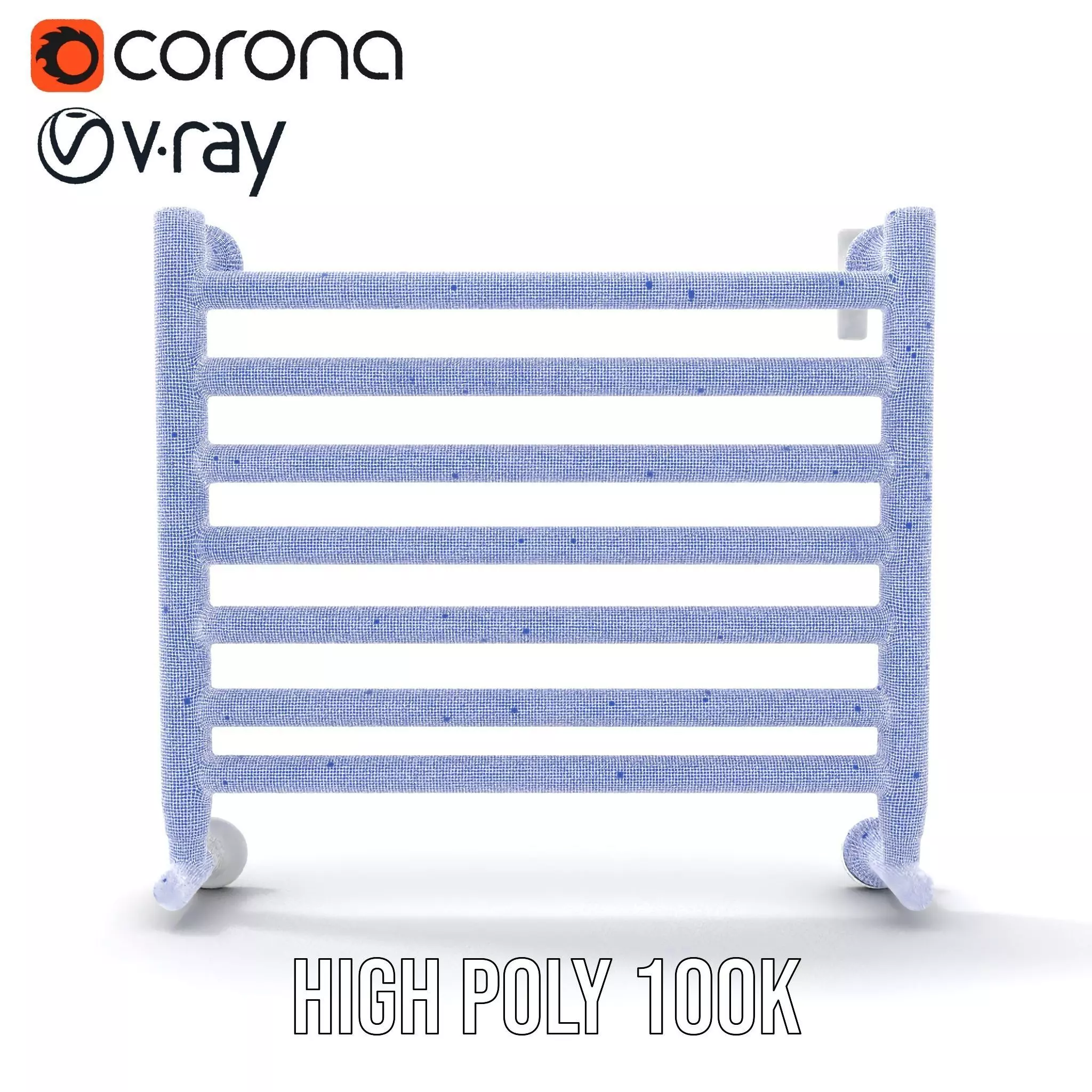 Chrome Towel Radiator model pack Low-poly 3D model_33