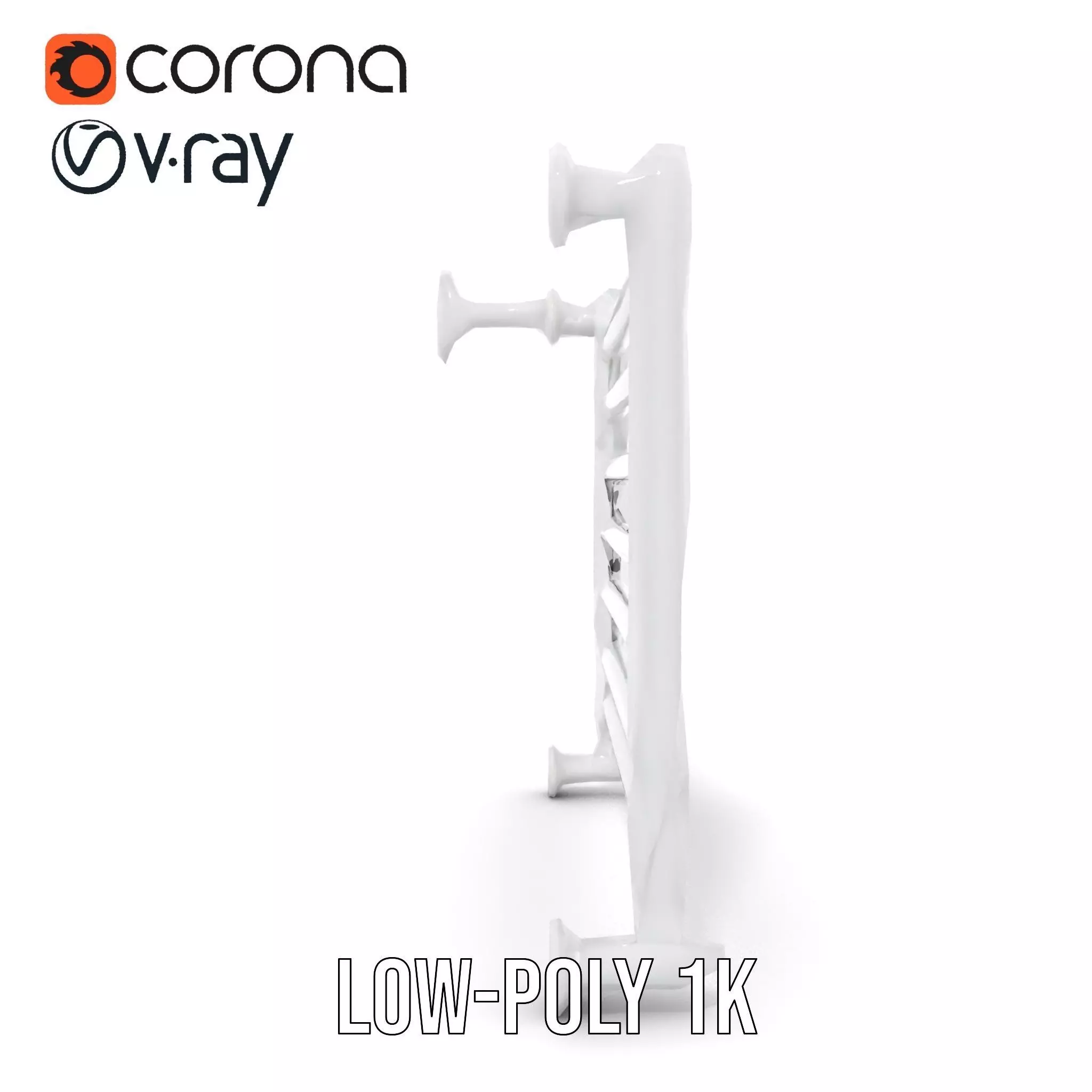 Chrome Towel Radiator model pack Low-poly 3D model_26