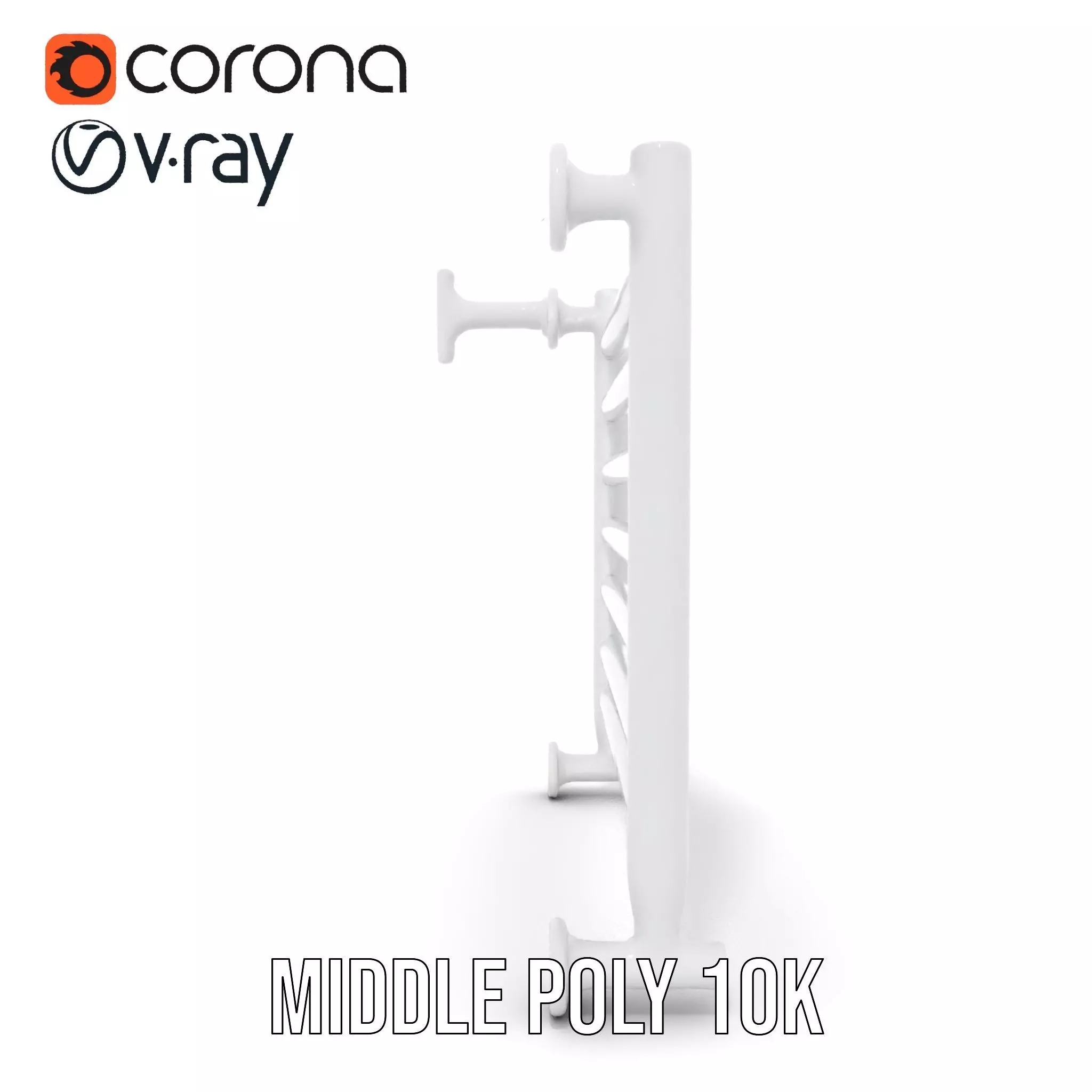 Chrome Towel Radiator model pack Low-poly 3D model_7