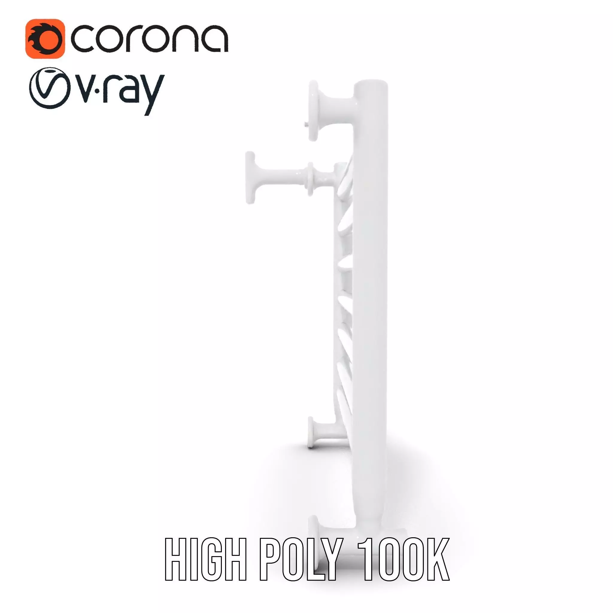Chrome Towel Radiator model pack Low-poly 3D model_30