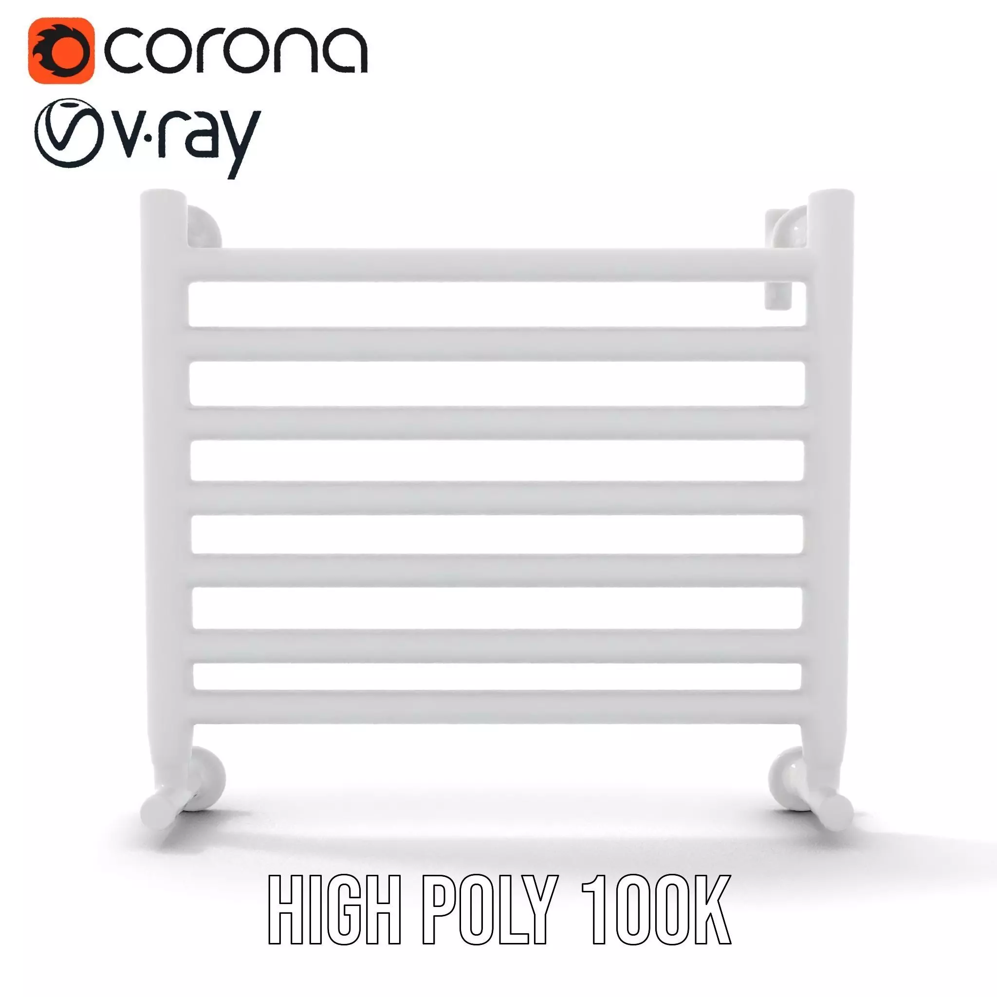 Chrome Towel Radiator model pack Low-poly 3D model_19