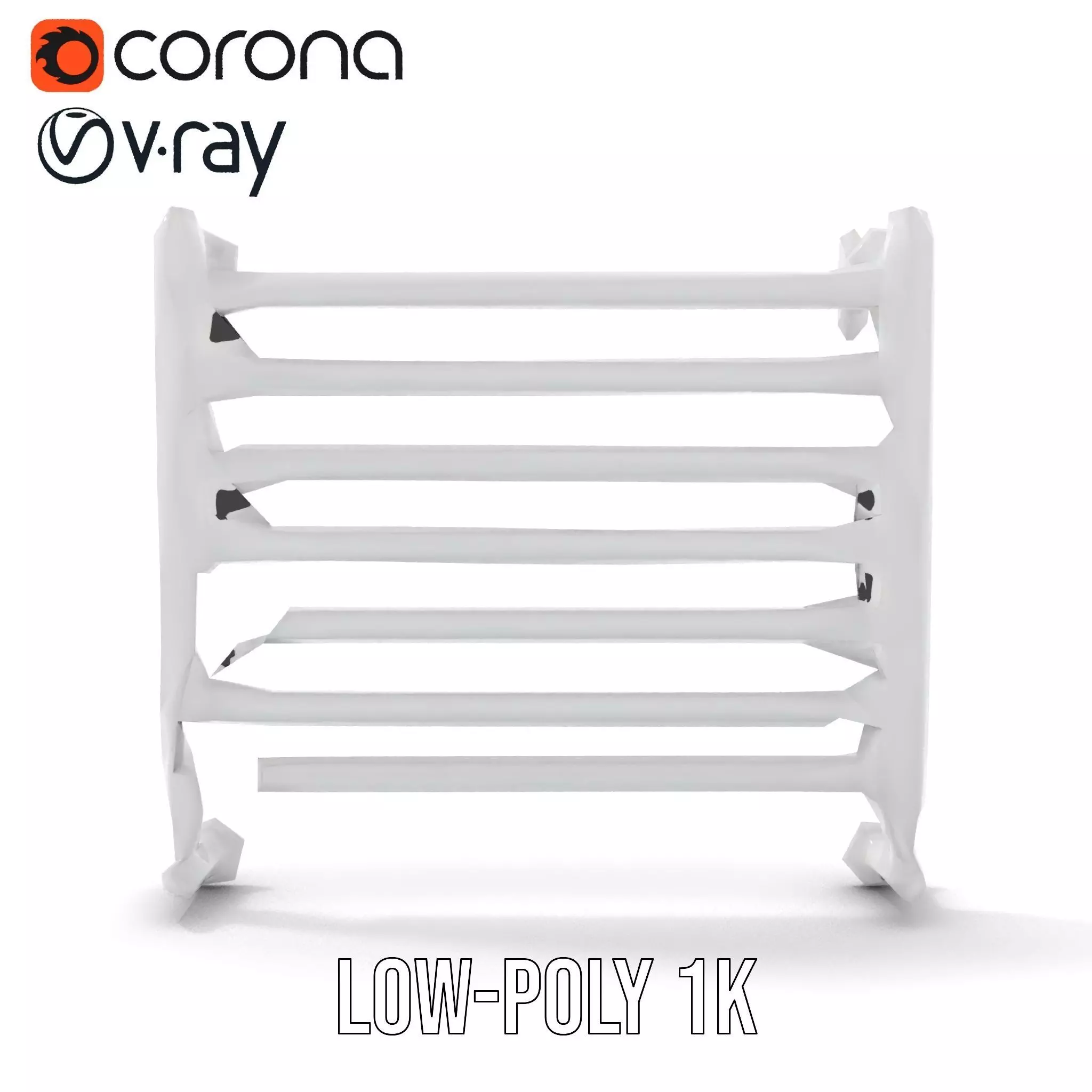 Chrome Towel Radiator model pack Low-poly 3D model_10