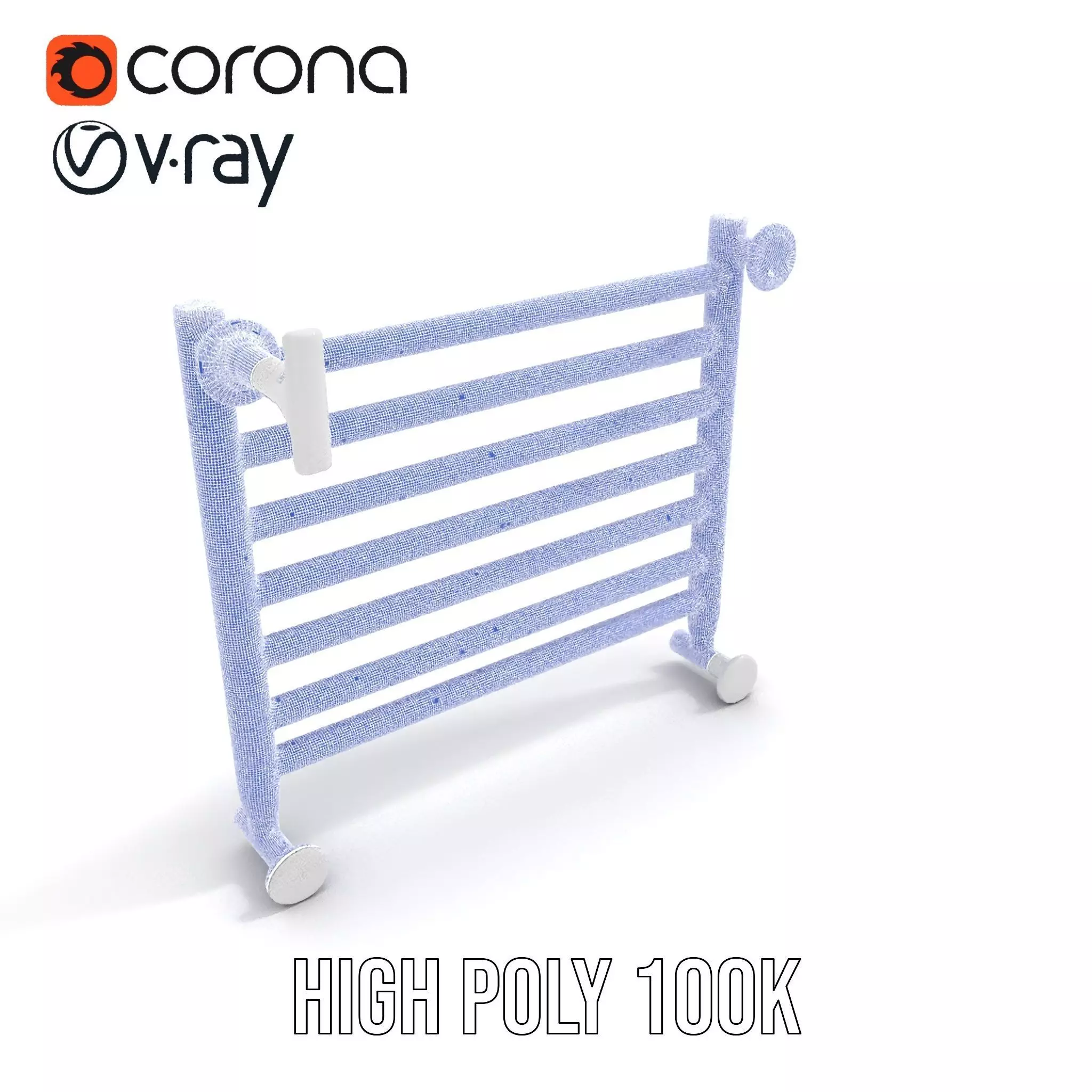 Chrome Towel Radiator model pack Low-poly 3D model_35