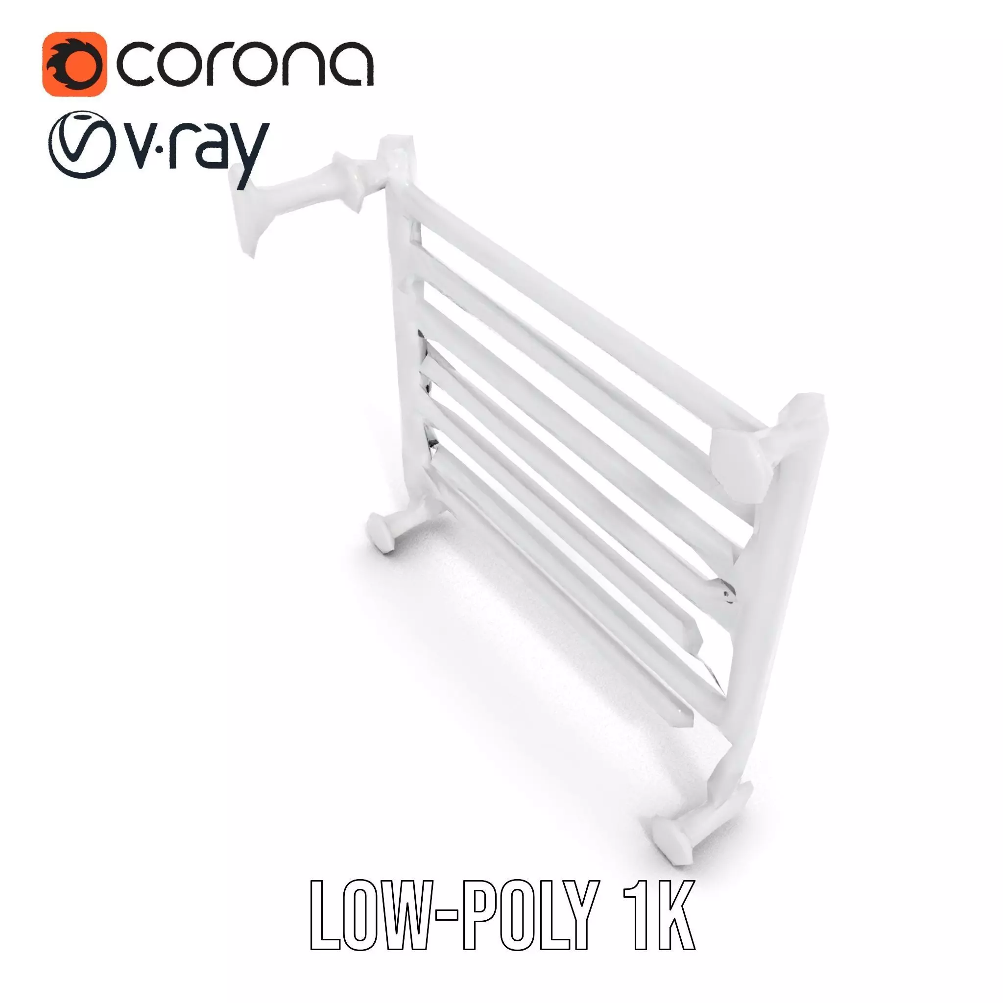 Chrome Towel Radiator model pack Low-poly 3D model_8