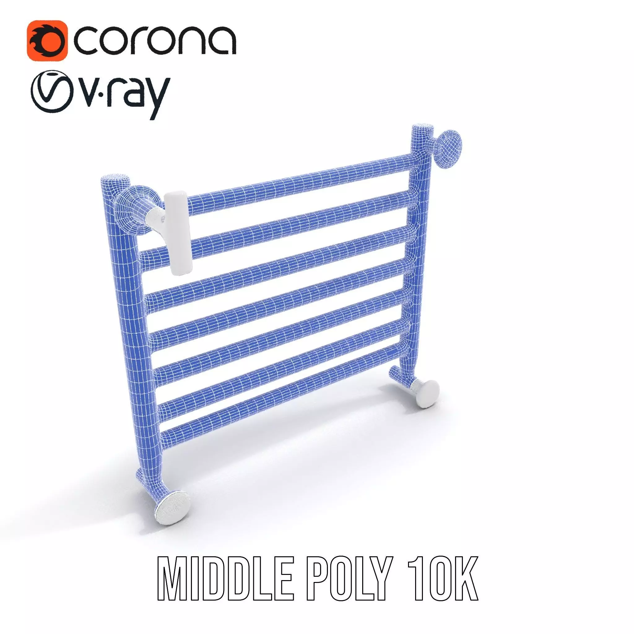 Chrome Towel Radiator model pack Low-poly 3D model_25
