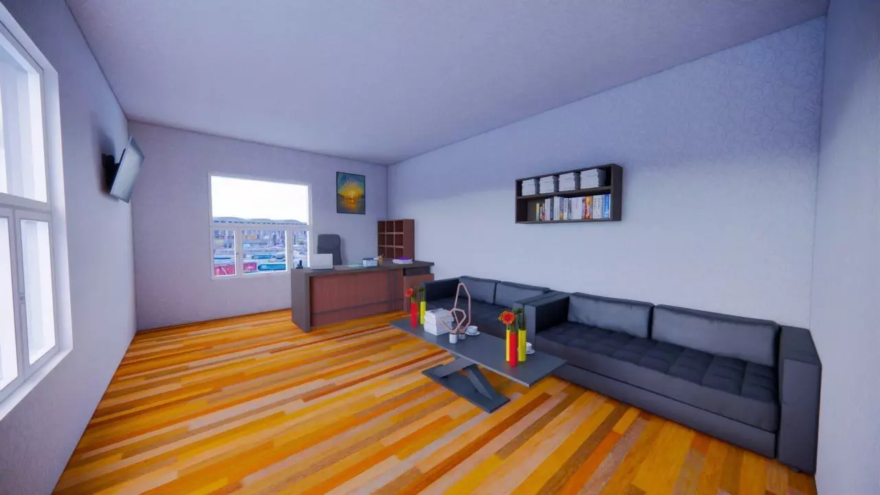 Modern Office Interior 3D model_1