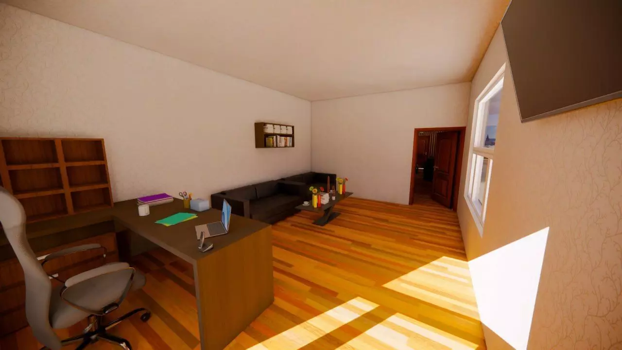 Modern Office Interior 3D model_0
