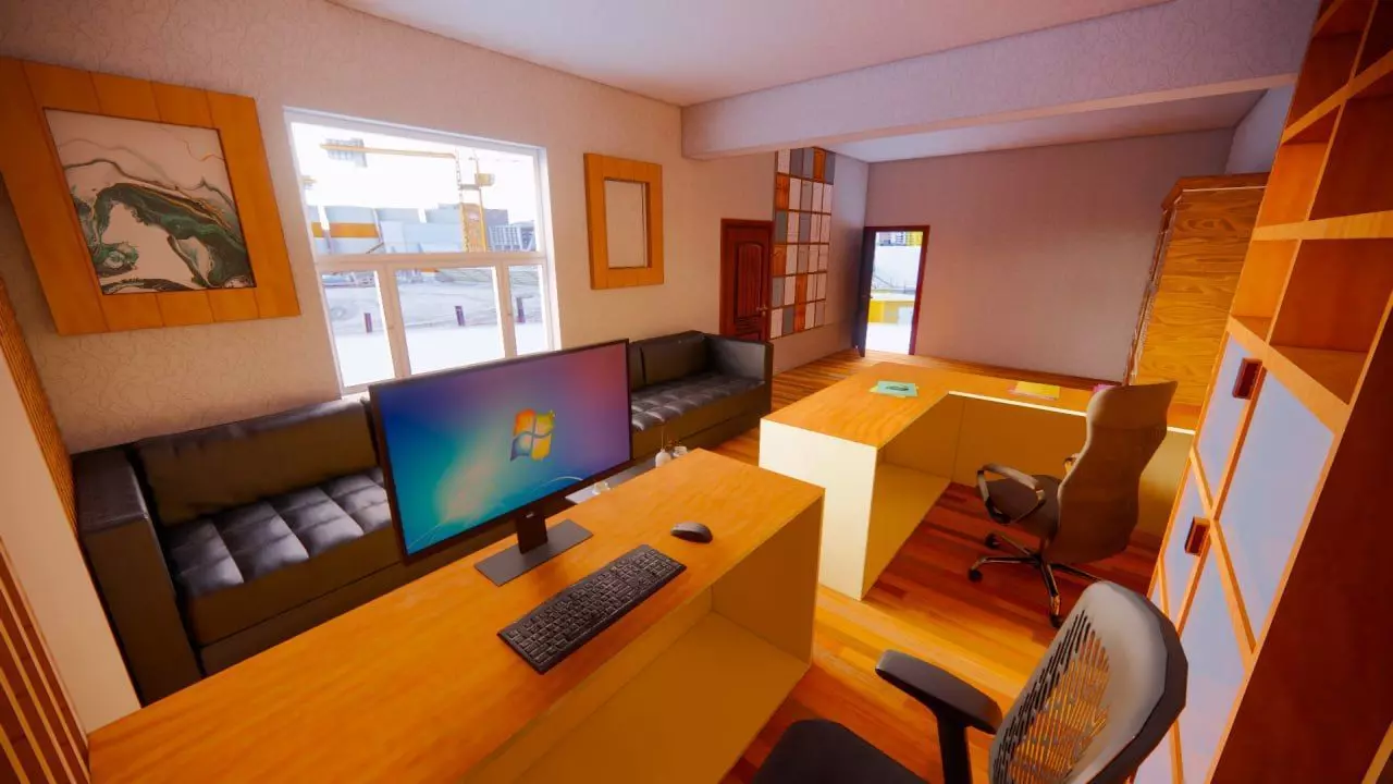 Modern Office Interior 3D model_3