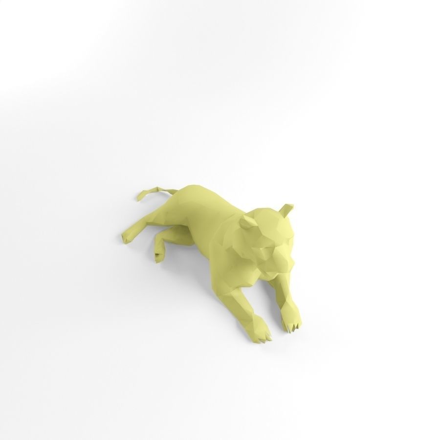 Tiger and Lion Low Poly Mammal Wild Africa Animal Lowpoly Low-poly 3D model_6