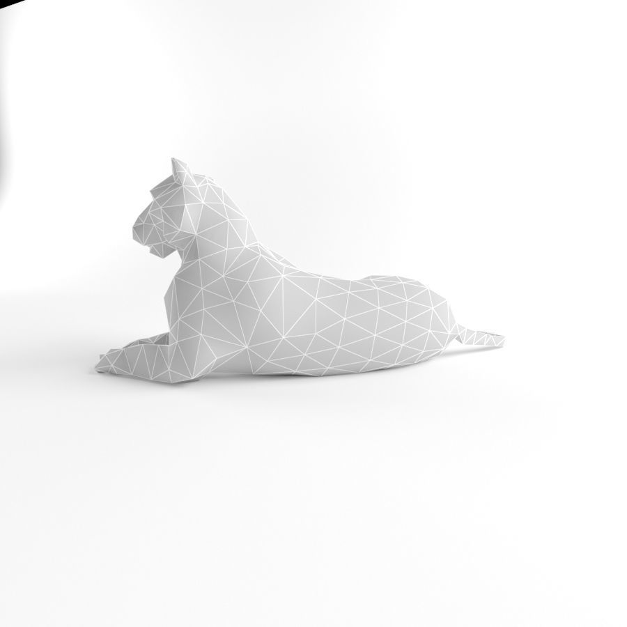 Tiger and Lion Low Poly Mammal Wild Africa Animal Lowpoly Low-poly 3D model_2