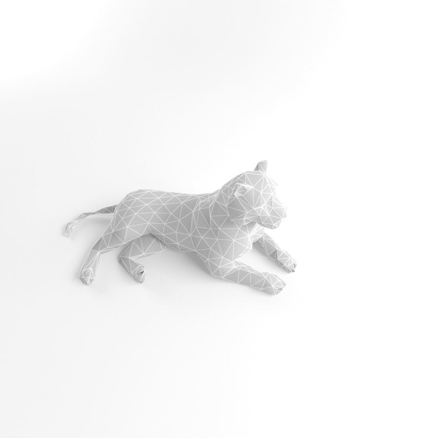 Tiger and Lion Low Poly Mammal Wild Africa Animal Lowpoly Low-poly 3D model_5