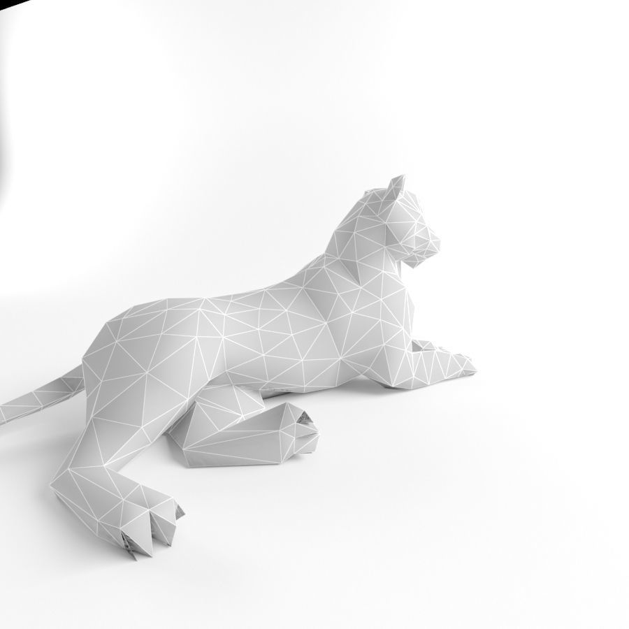 Tiger and Lion Low Poly Mammal Wild Africa Animal Lowpoly Low-poly 3D model_3