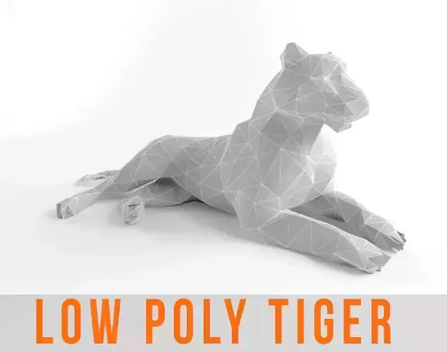Tiger and Lion Low Poly Mammal Wild Africa Animal Lowpoly Low-poly 3D model