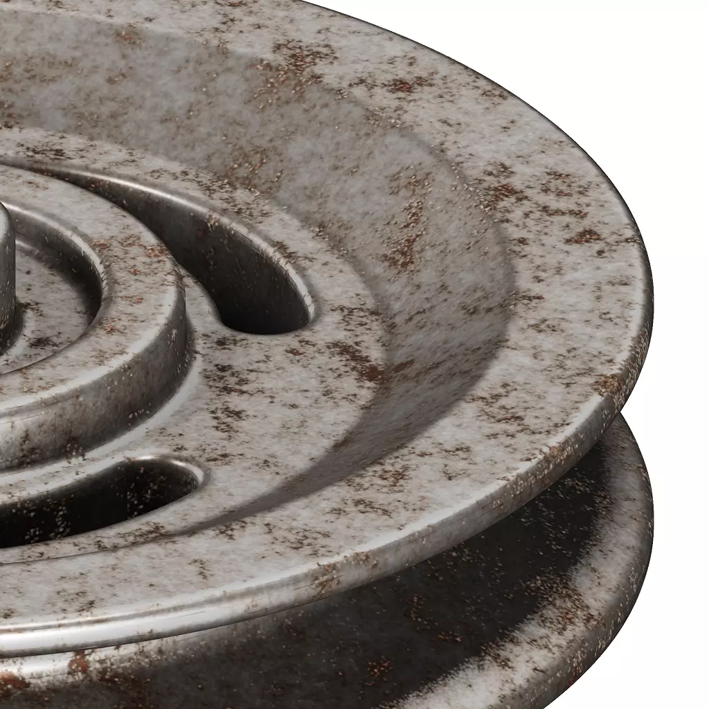 Rusty Gym Machine Pulley 3D model_4