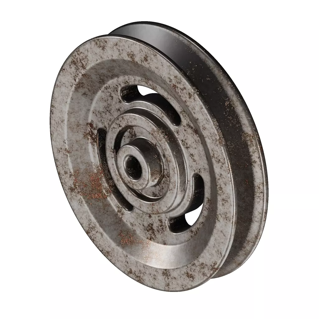Rusty Gym Machine Pulley 3D model_1