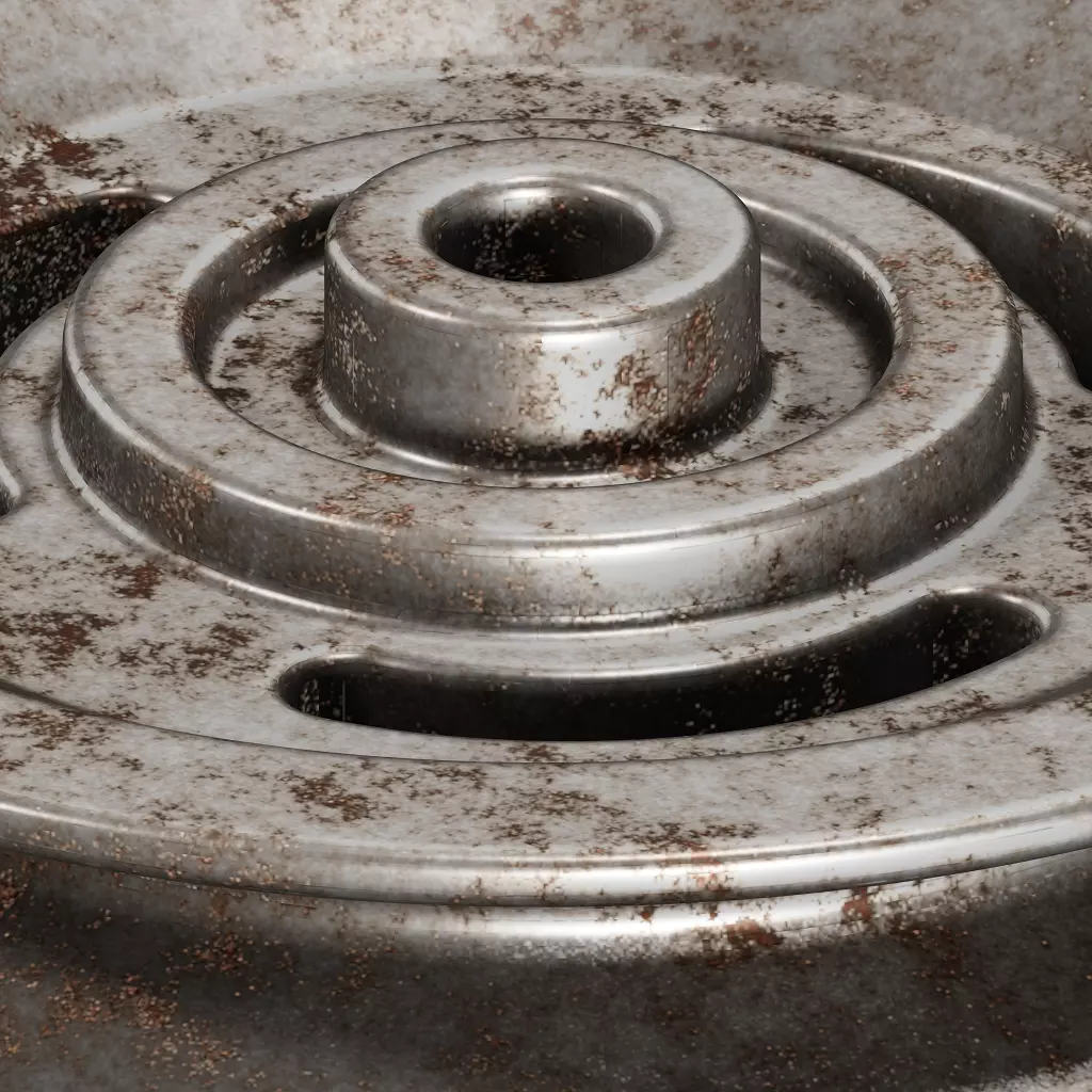 Rusty Gym Machine Pulley 3D model_3