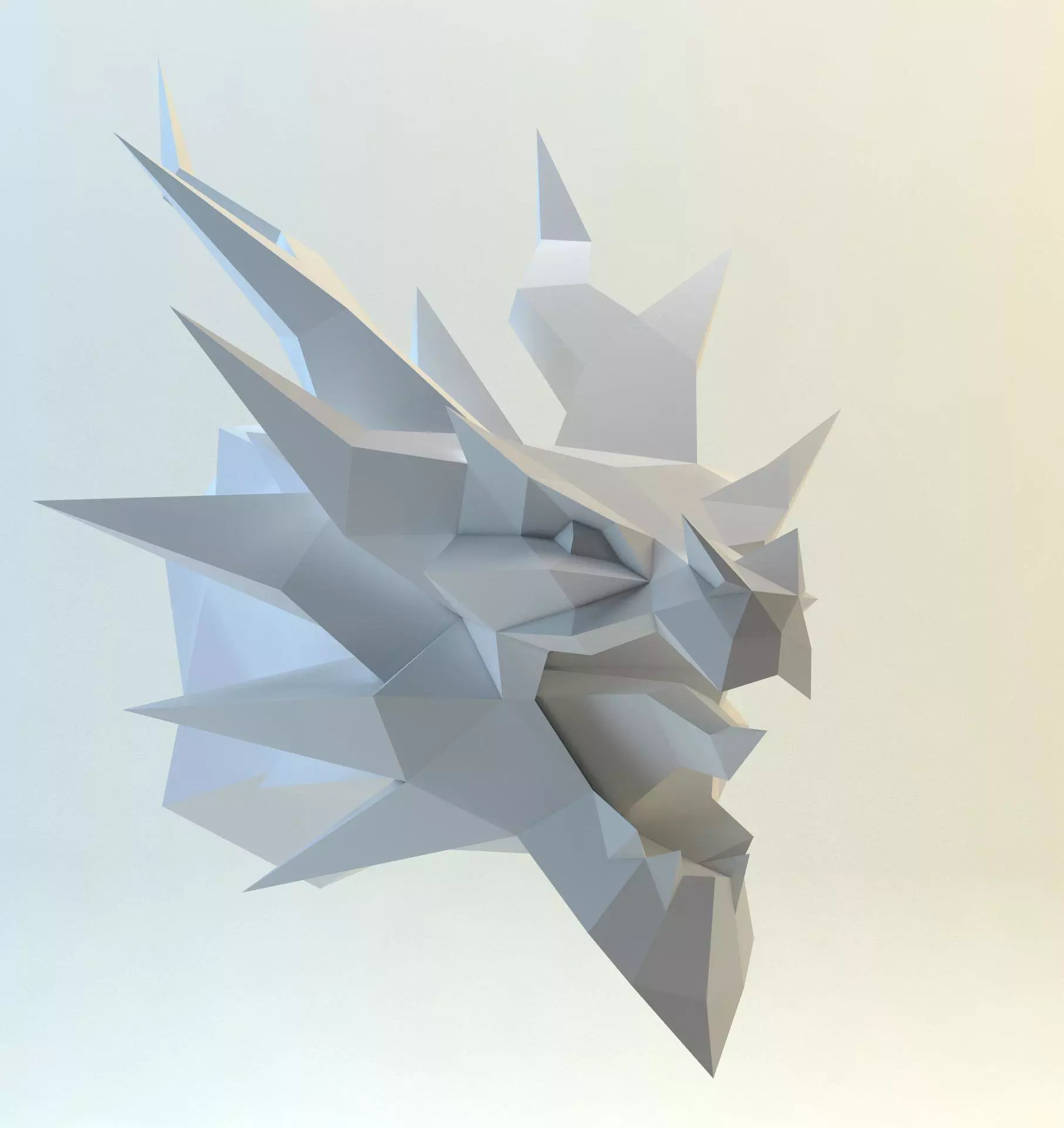 dragon head Low-poly 3D model_0