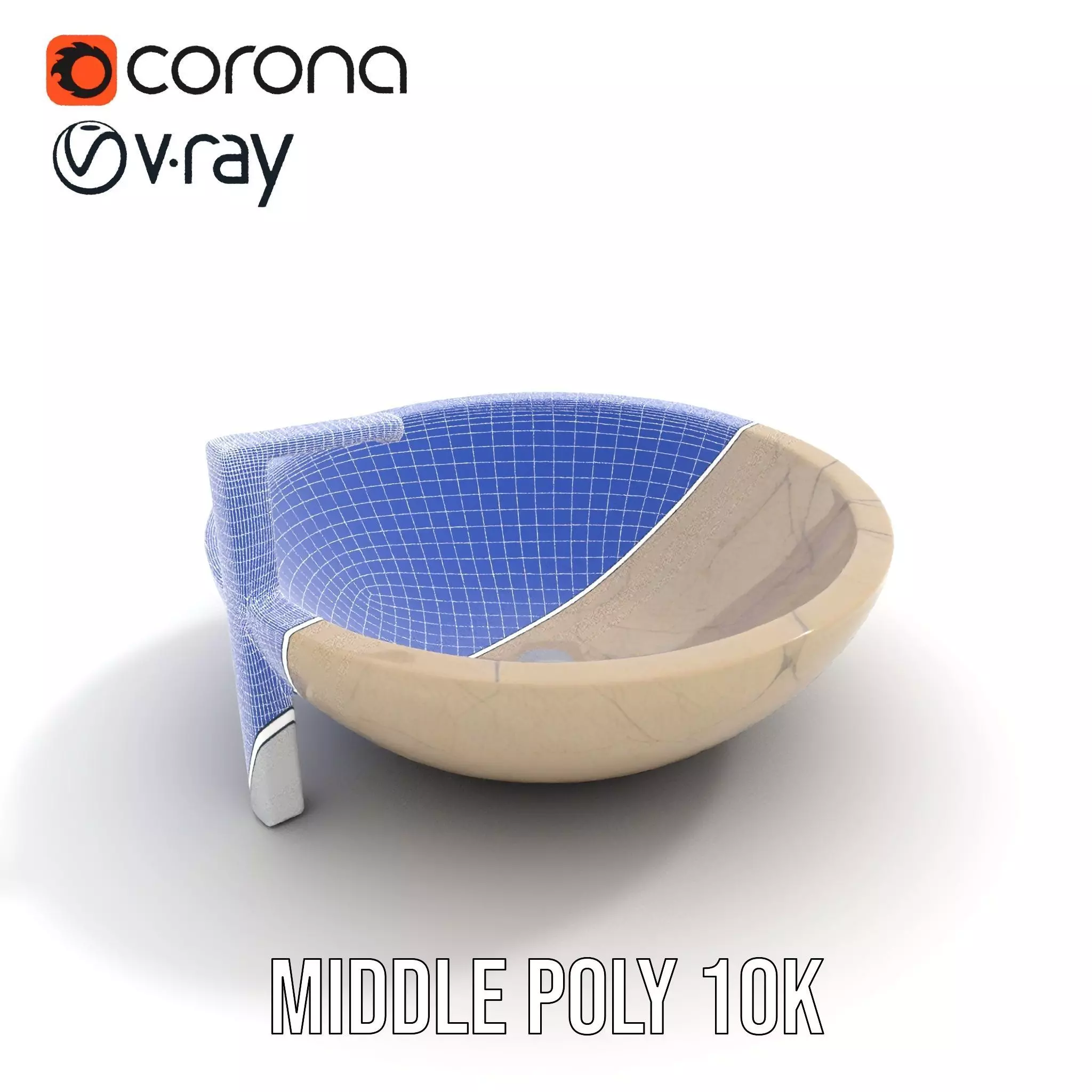 Elegant Marble Basin model pack Low-poly 3D model_25