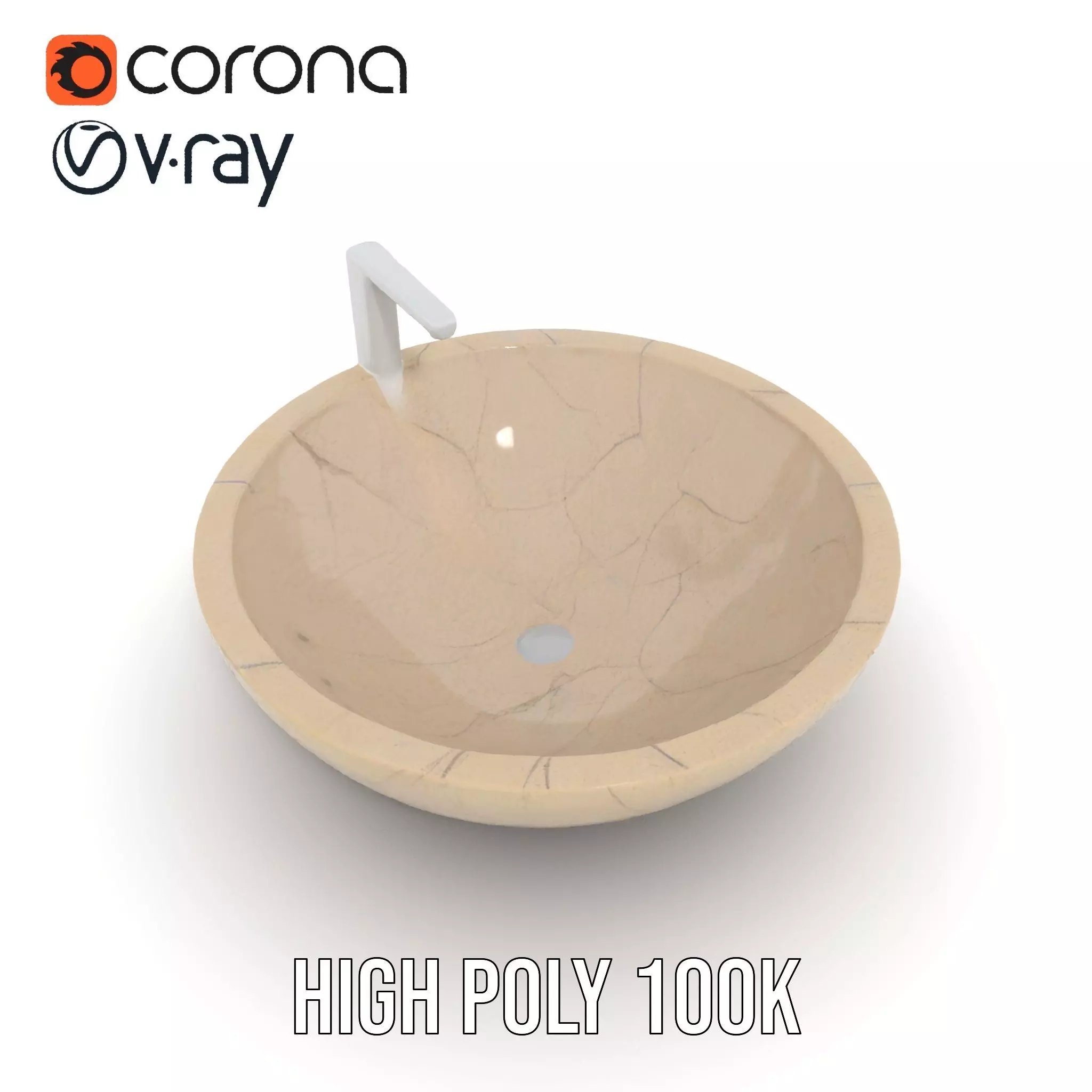 Elegant Marble Basin model pack Low-poly 3D model_18