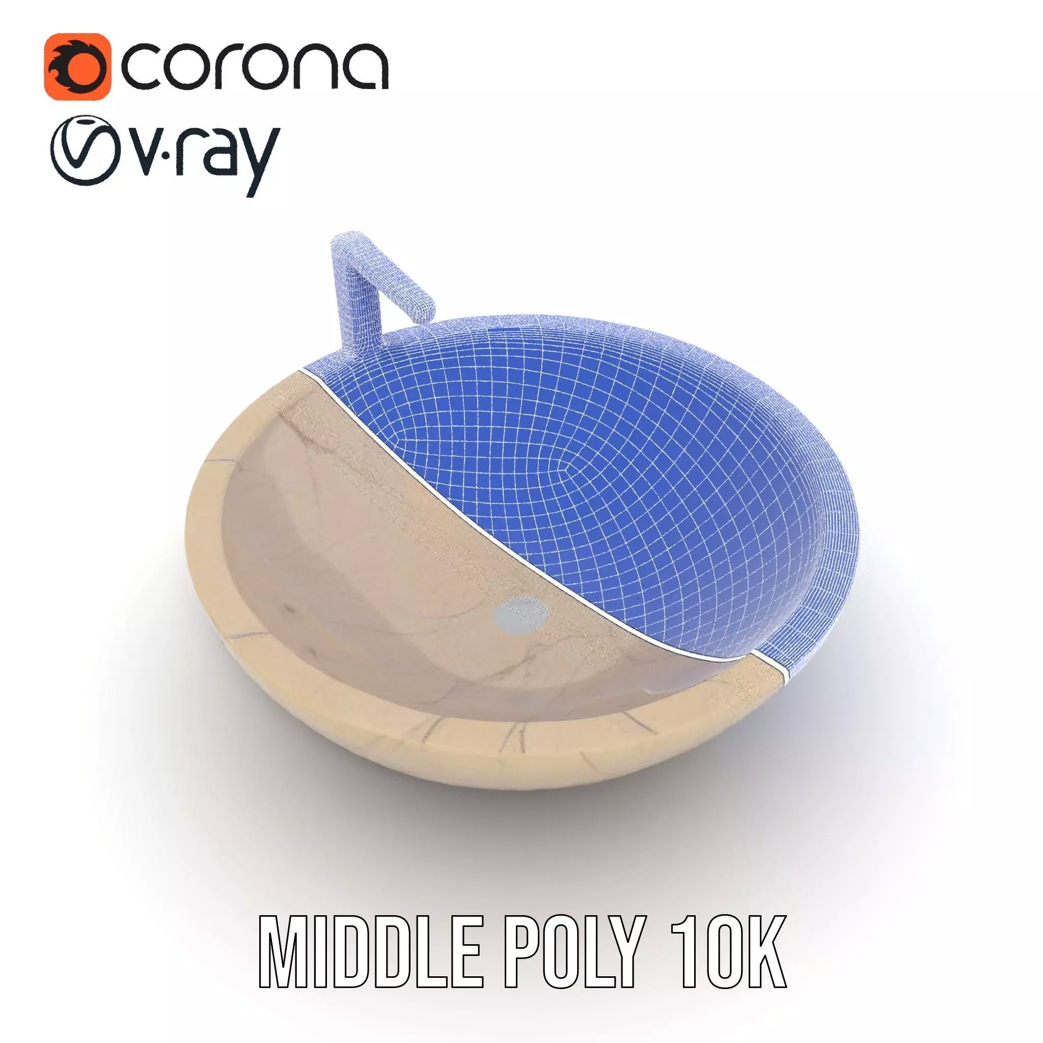 Elegant Marble Basin model pack Low-poly 3D model_16