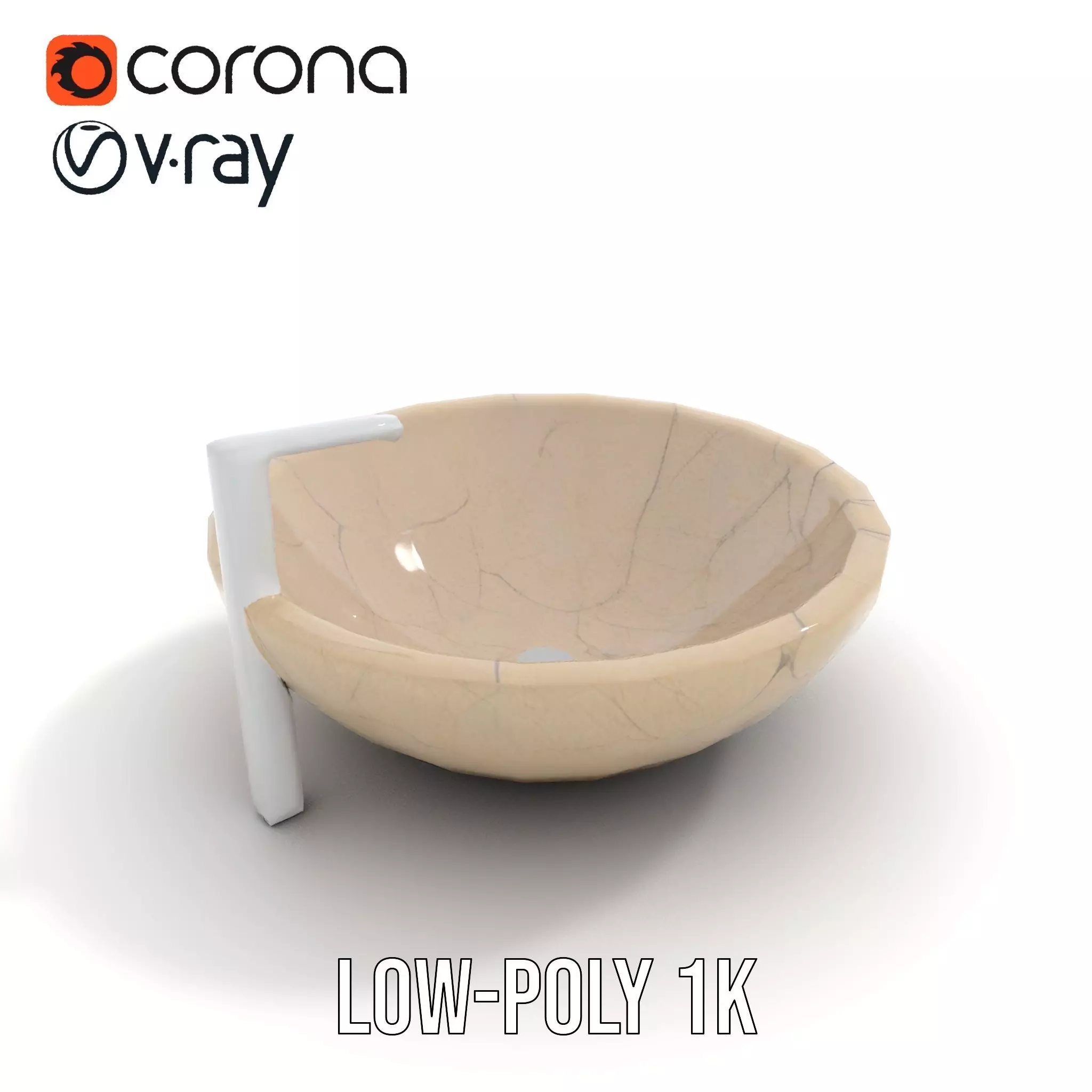 Elegant Marble Basin model pack Low-poly 3D model_8