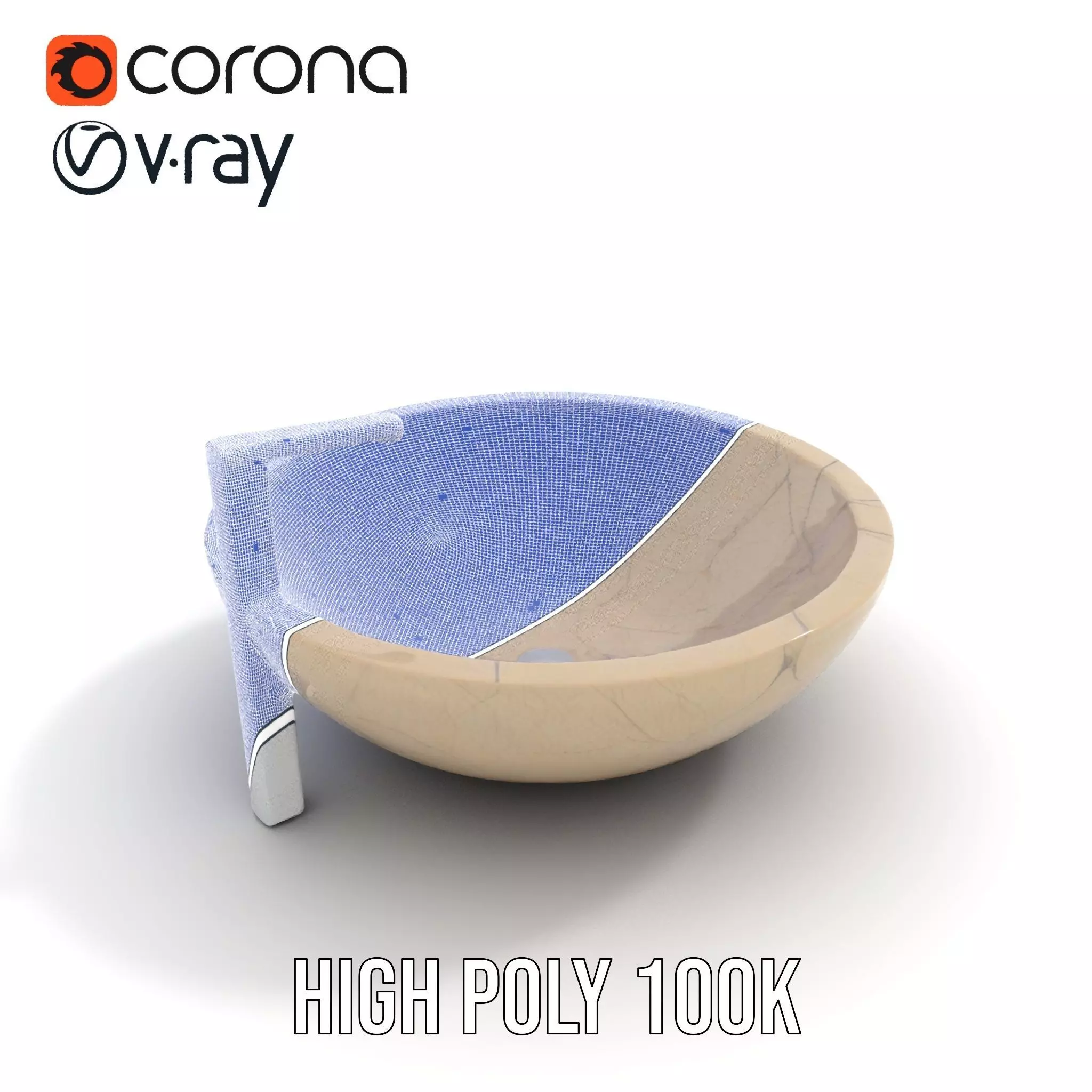 Elegant Marble Basin model pack Low-poly 3D model_30