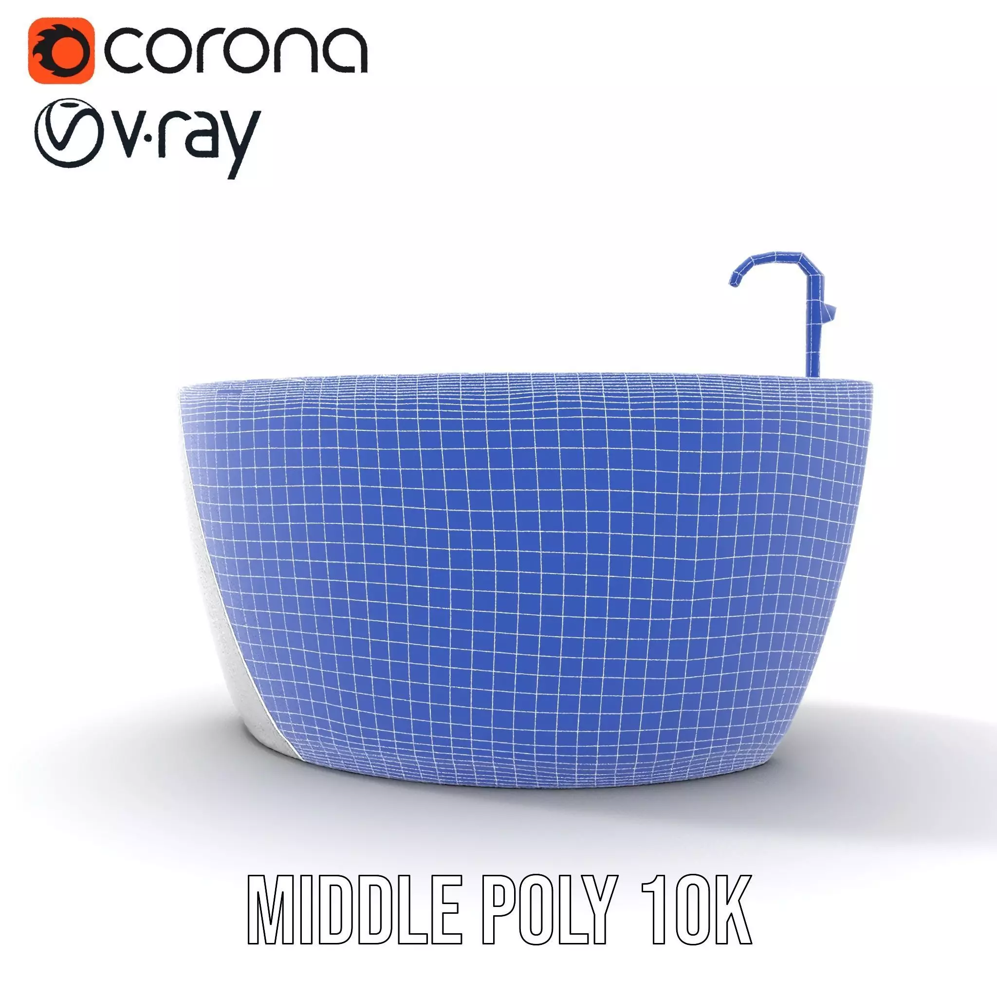 Elegant White Bathtub model pack Low-poly 3D model_27